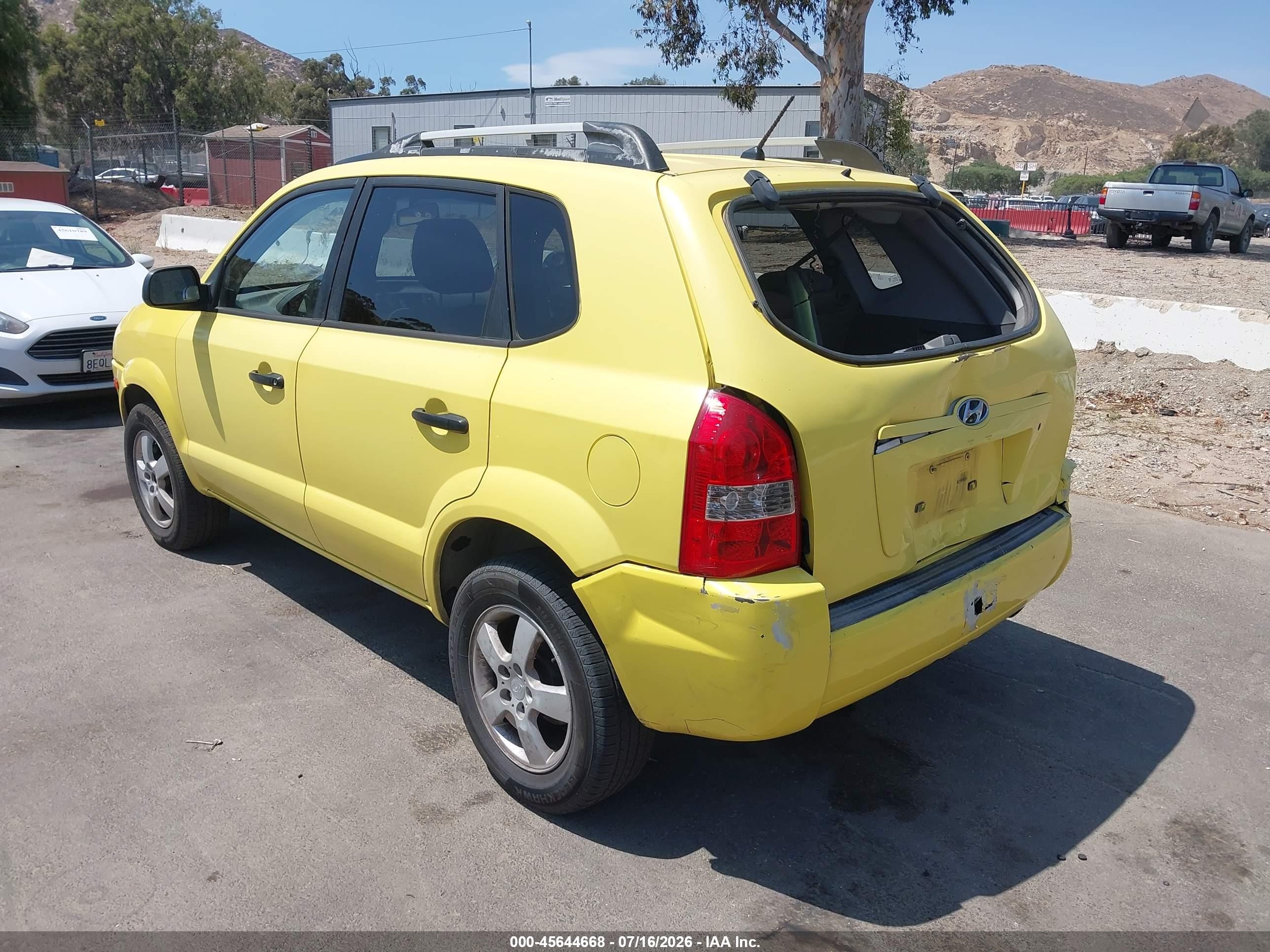 2007 Hyundai Tucson Gls Yellow vin: KM8JM12B47U551768
