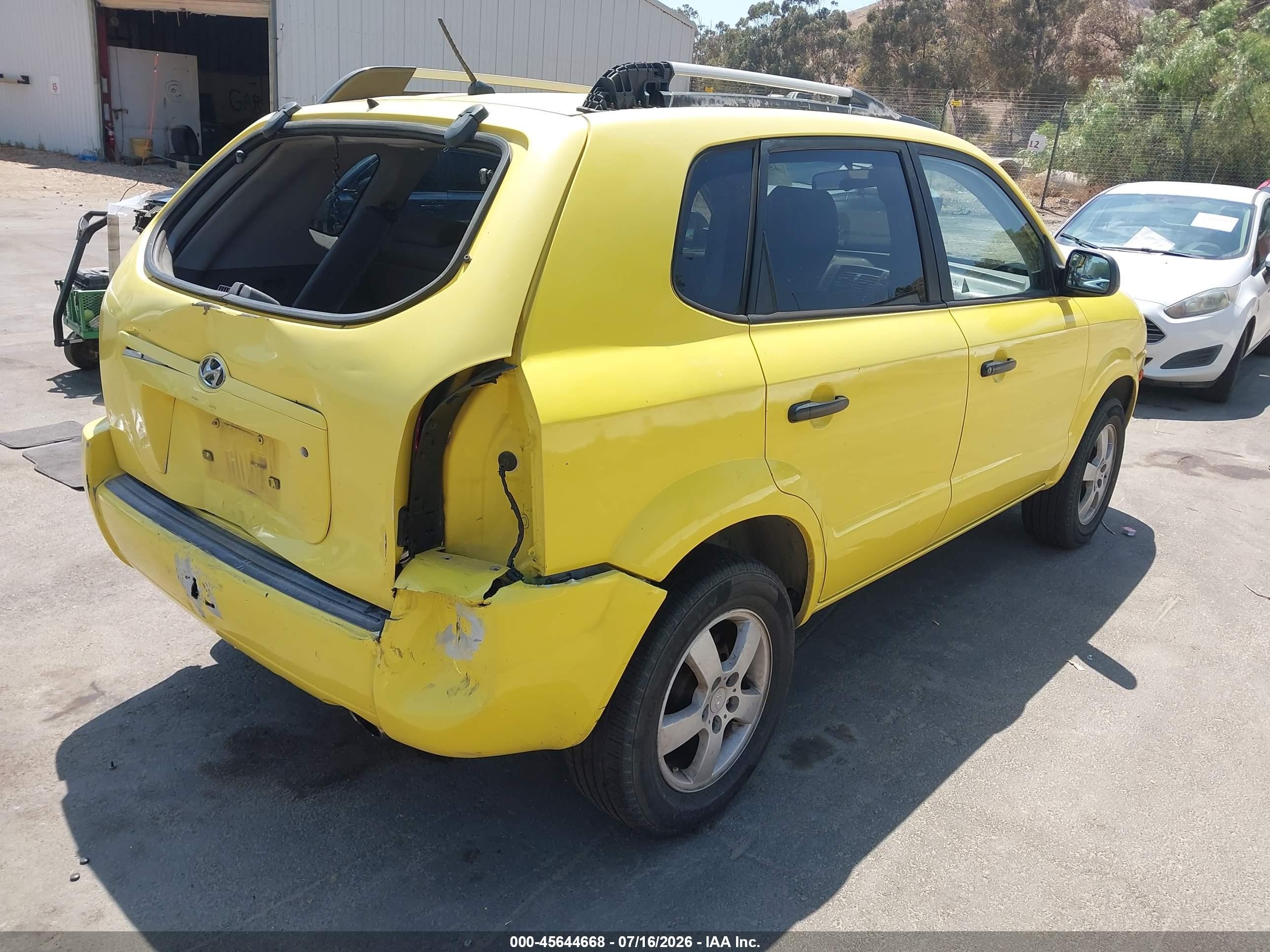 2007 Hyundai Tucson Gls Yellow vin: KM8JM12B47U551768