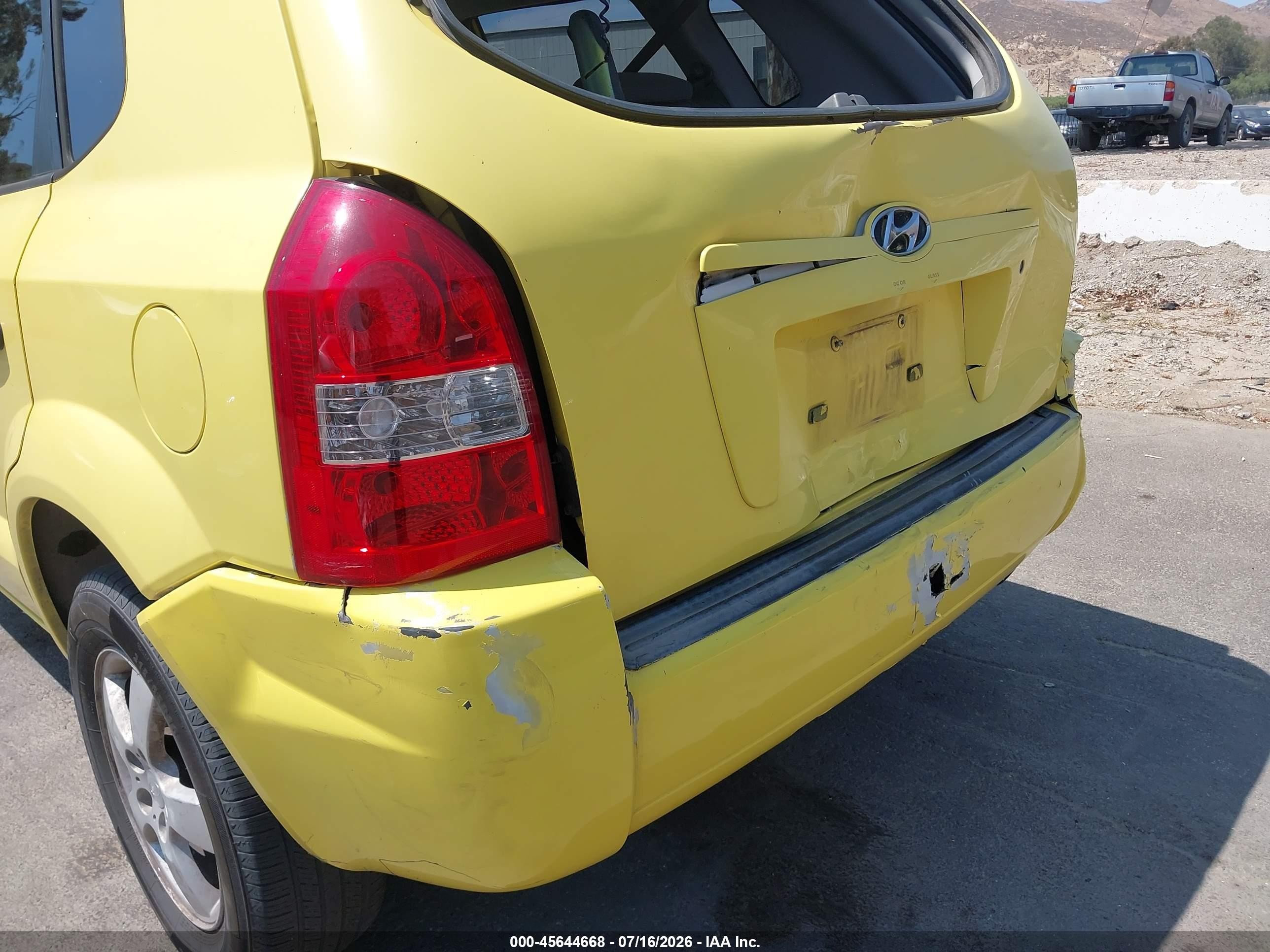 2007 Hyundai Tucson Gls Yellow vin: KM8JM12B47U551768