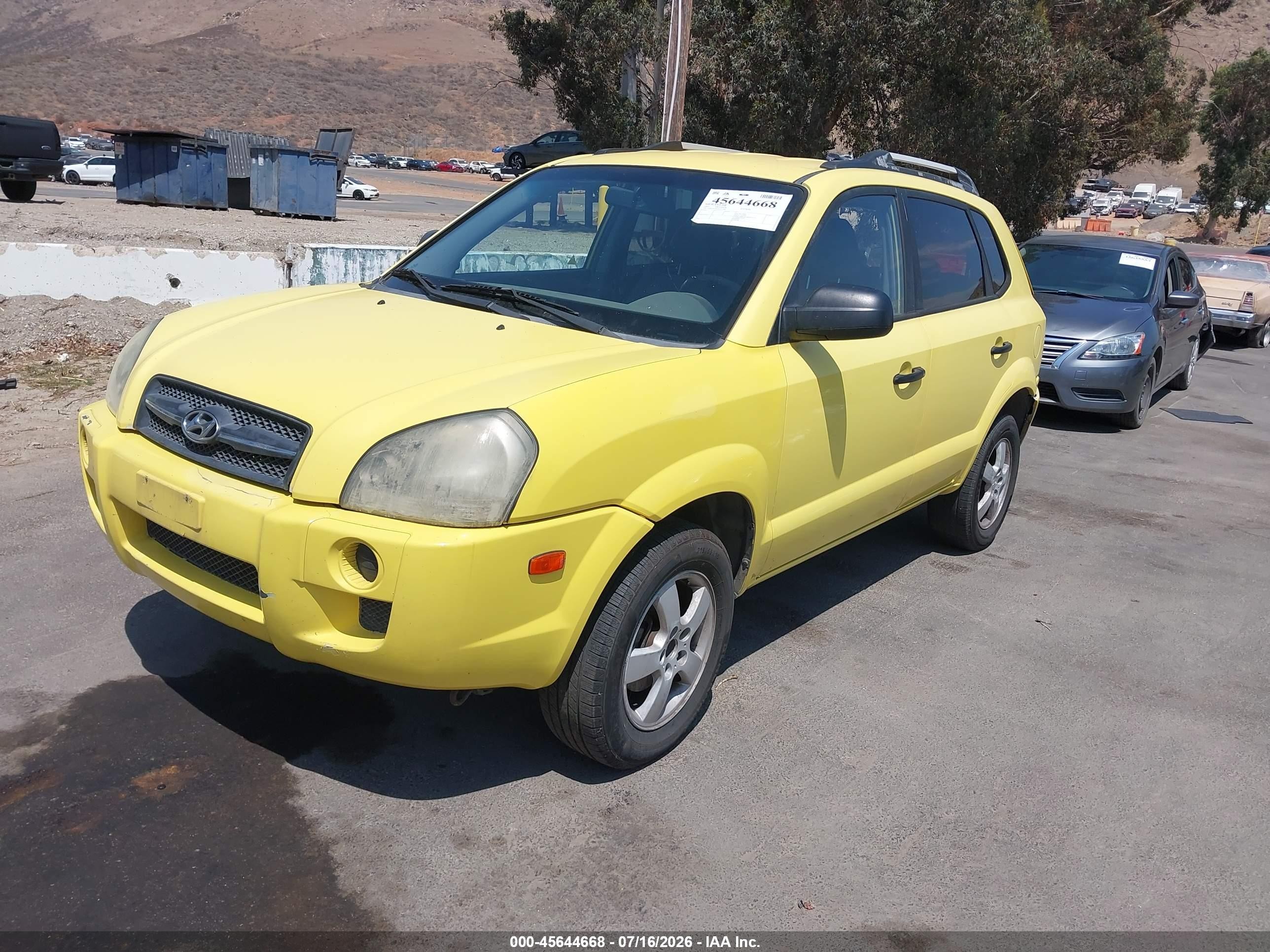 2007 Hyundai Tucson Gls Yellow vin: KM8JM12B47U551768