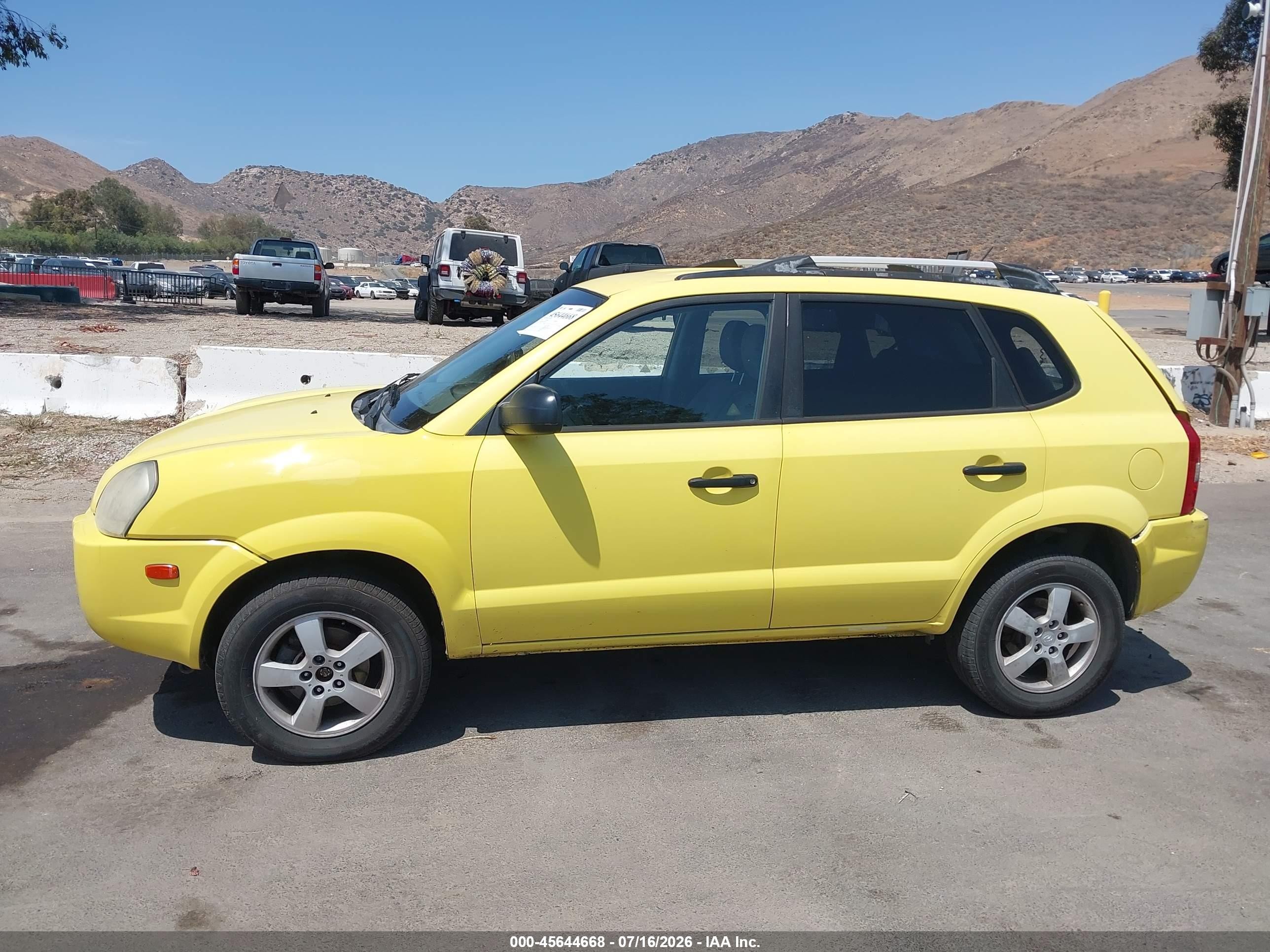 2007 Hyundai Tucson Gls Yellow vin: KM8JM12B47U551768