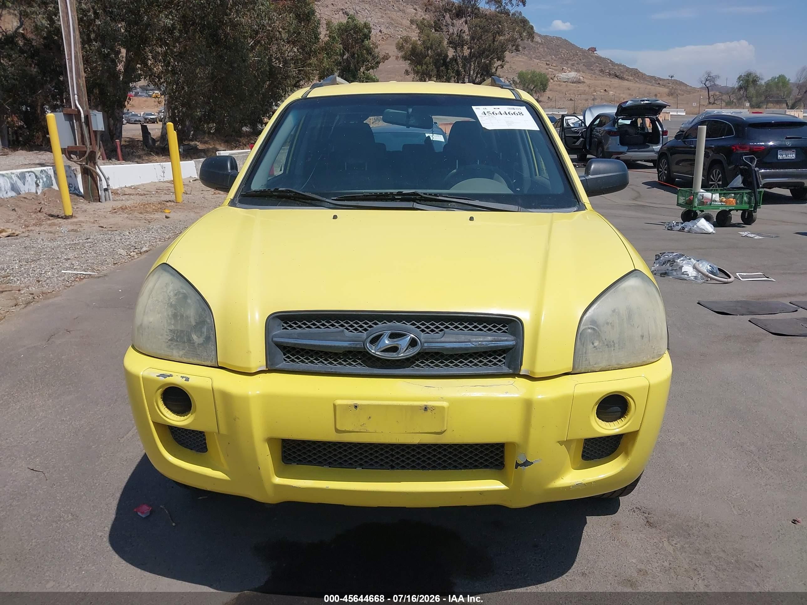 2007 Hyundai Tucson Gls Yellow vin: KM8JM12B47U551768
