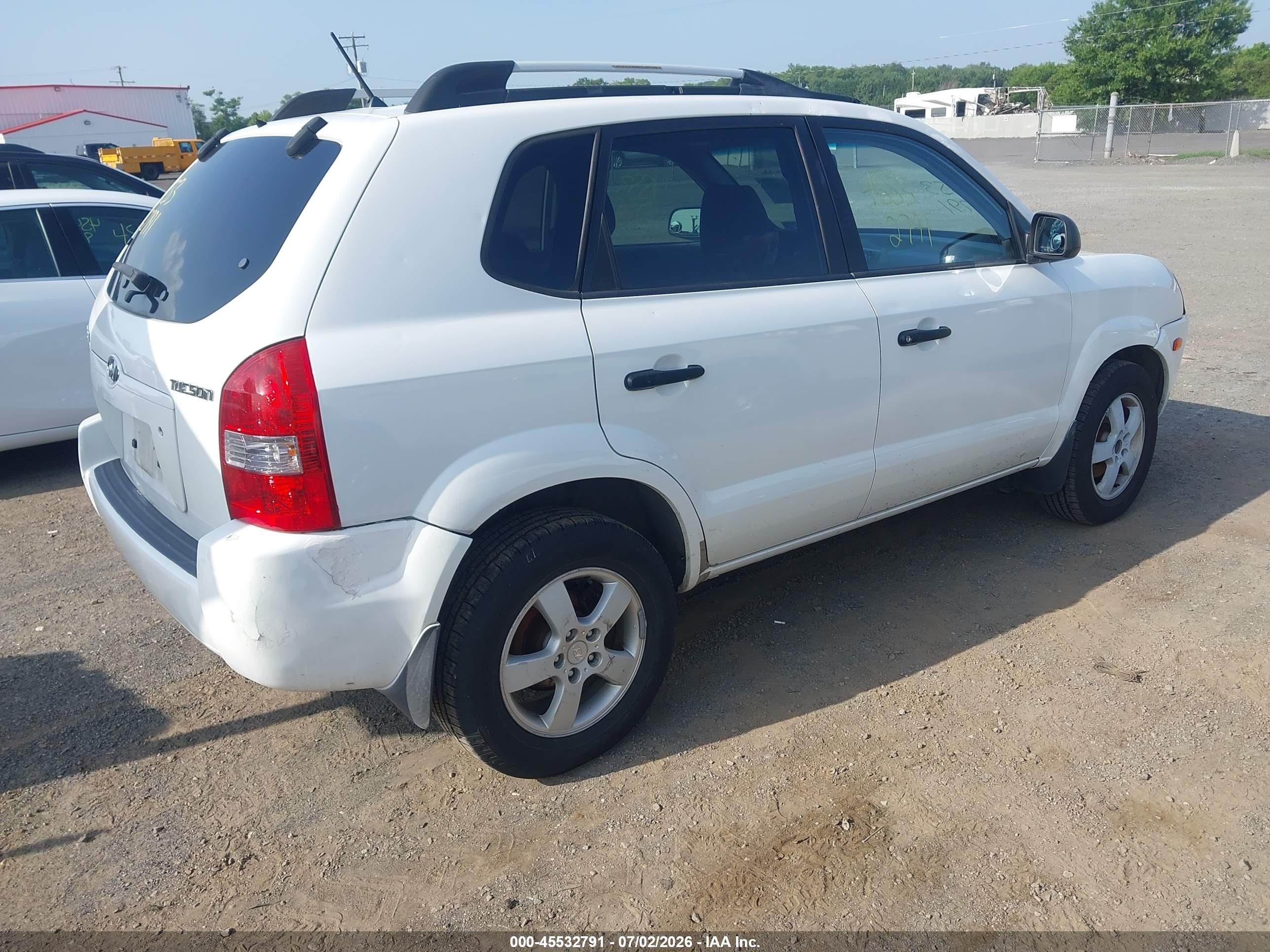 2005 Hyundai Tucson Gl White vin: KM8JM12B55U079805