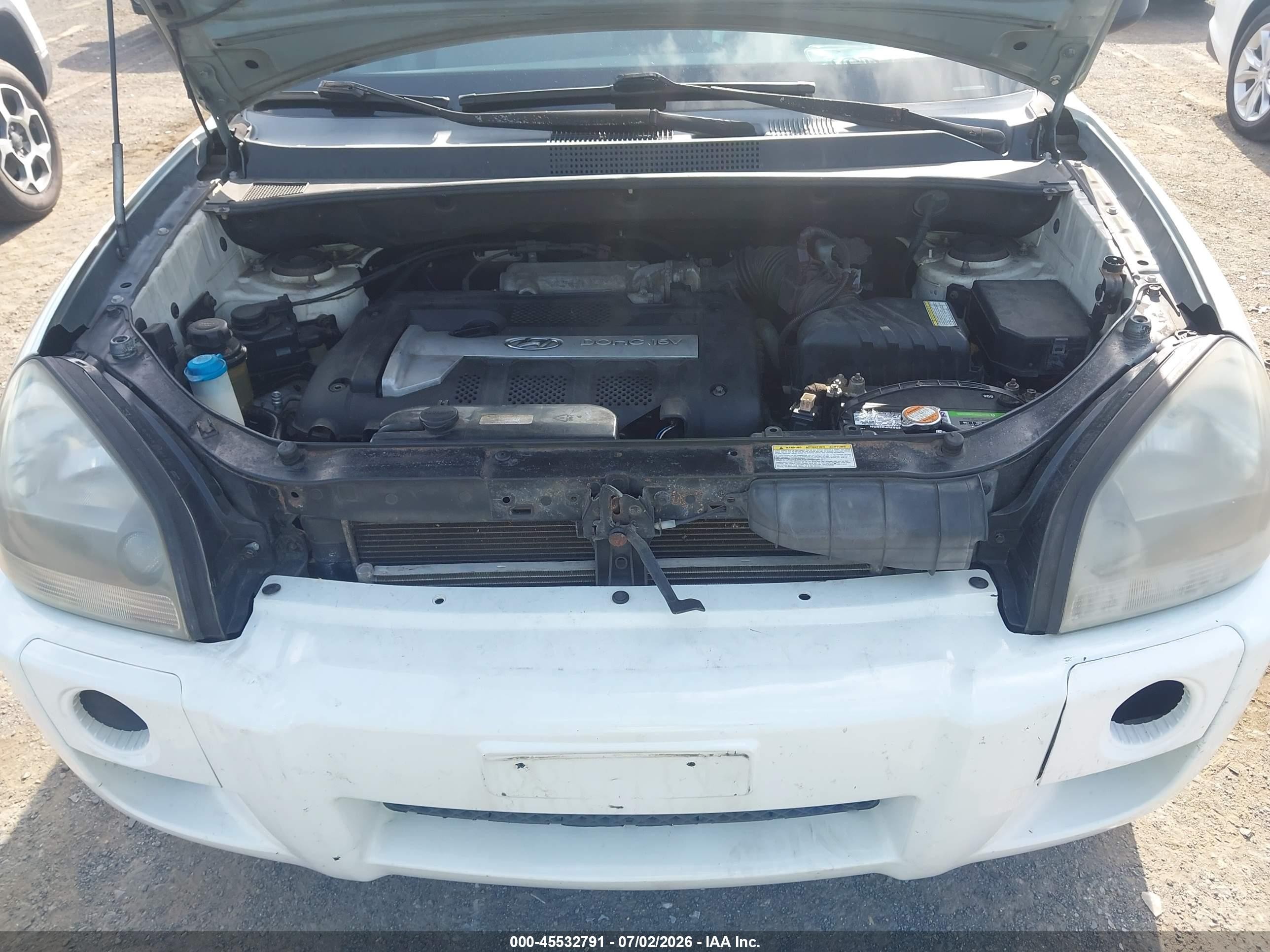 2005 Hyundai Tucson Gl White vin: KM8JM12B55U079805
