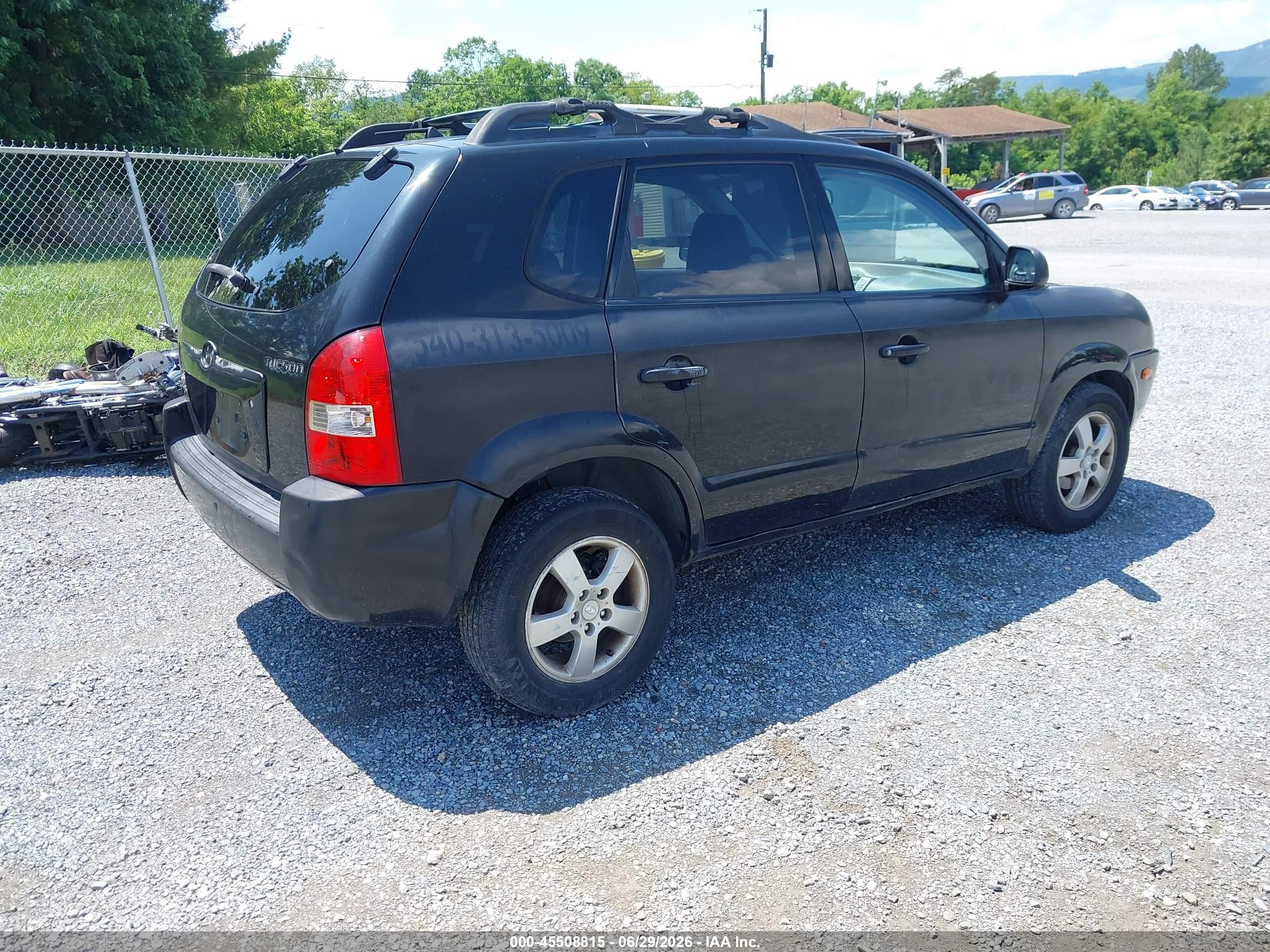 2005 Hyundai Tucson Gl Black vin: KM8JM12B65U164135