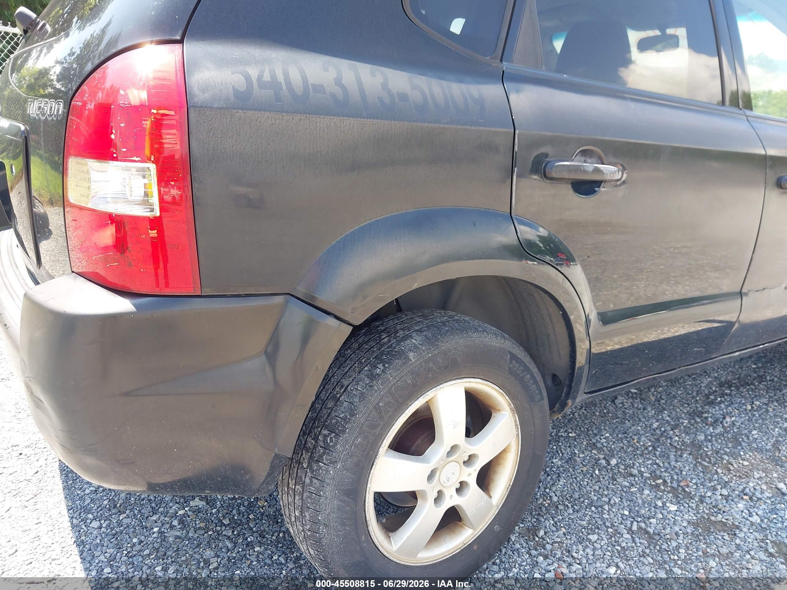 2005 Hyundai Tucson Gl Black vin: KM8JM12B65U164135
