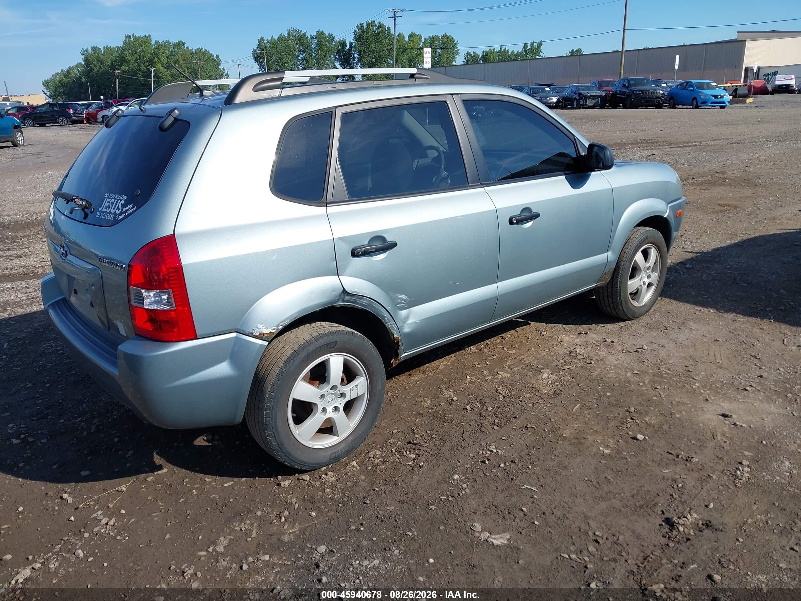 2008 Hyundai Tucson Gls Light Blue vin: KM8JM12B68U756784