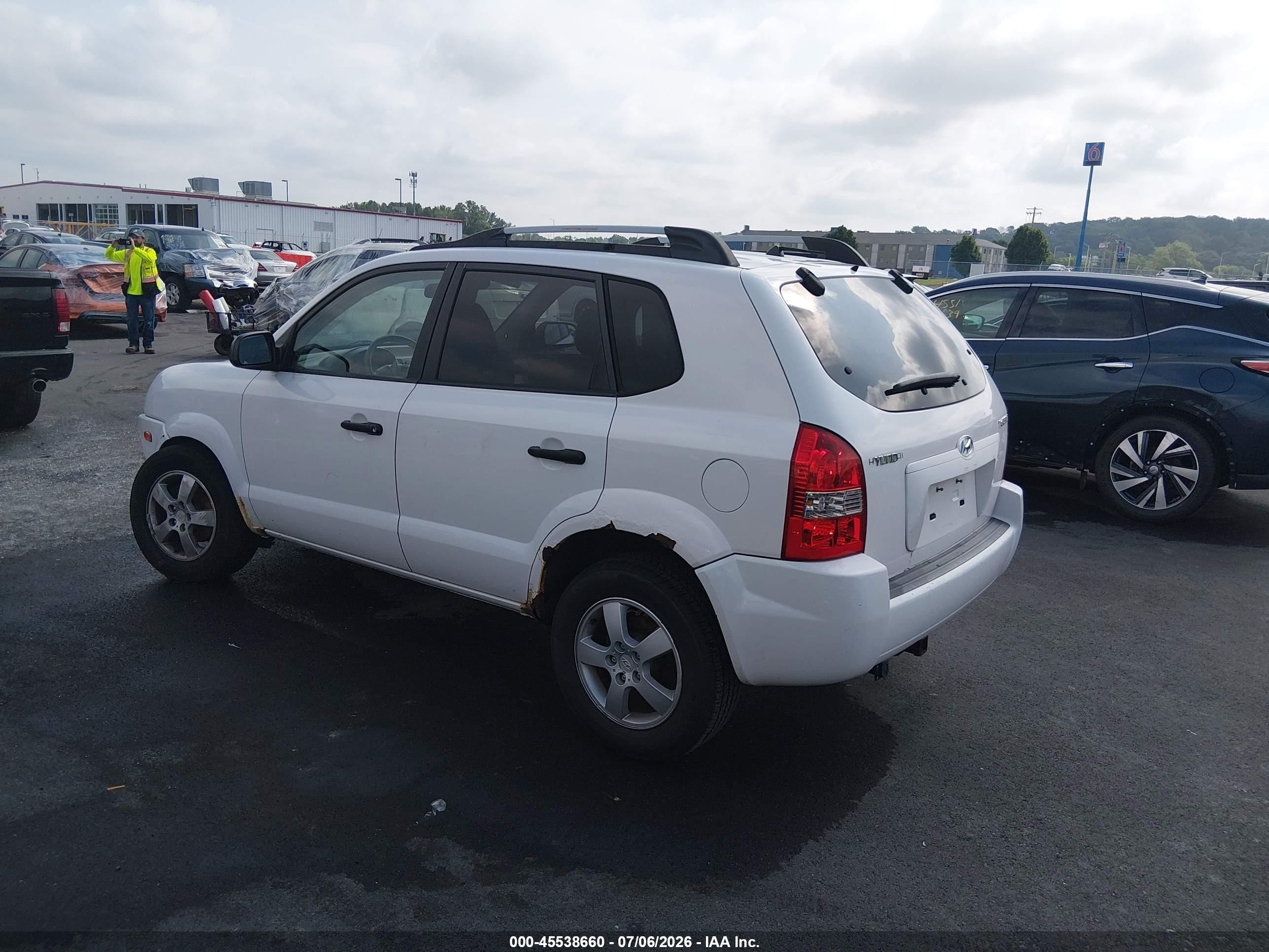 2005 Hyundai Tucson Gl White vin: KM8JM12B85U111873