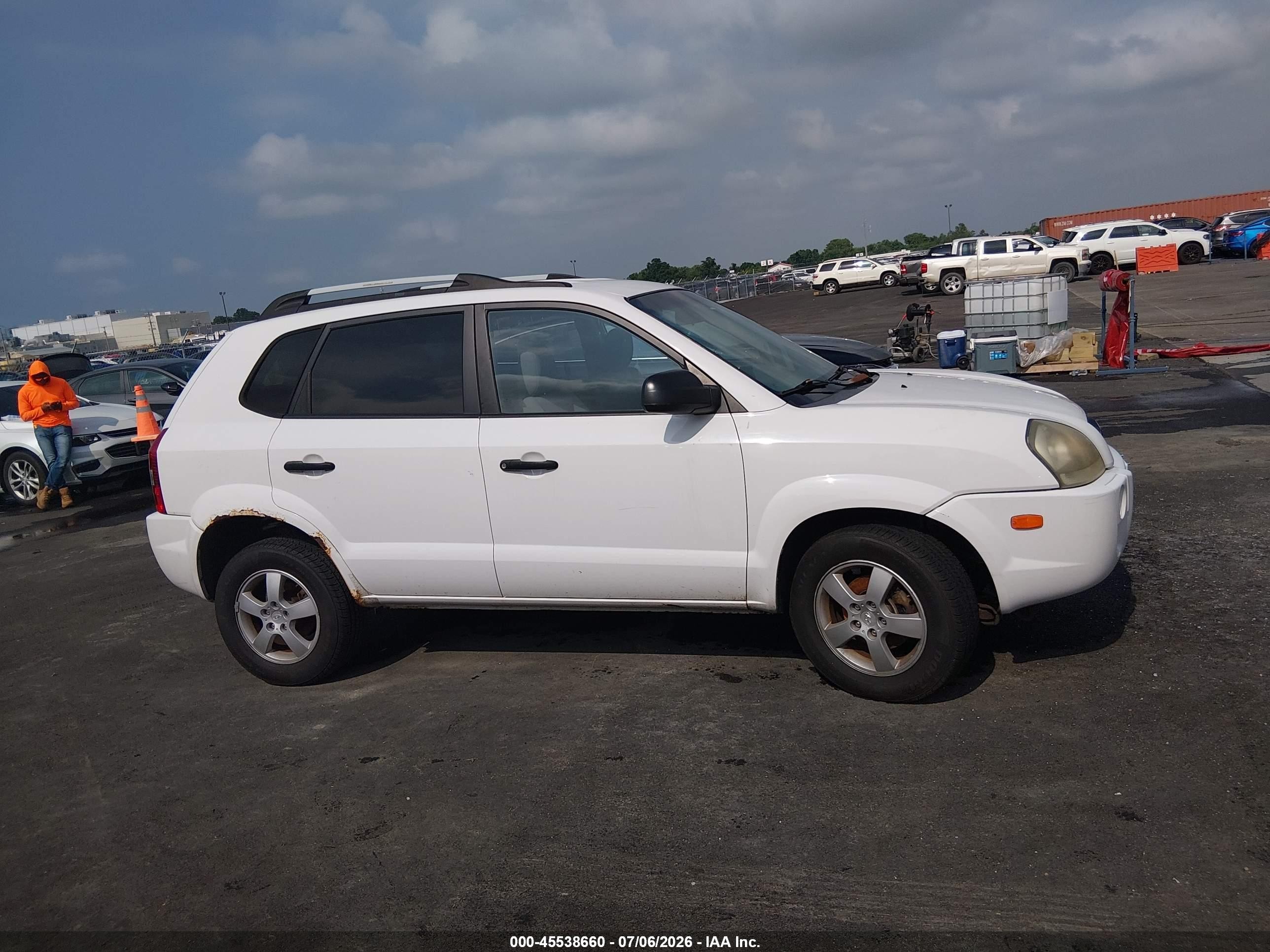 2005 Hyundai Tucson Gl White vin: KM8JM12B85U111873