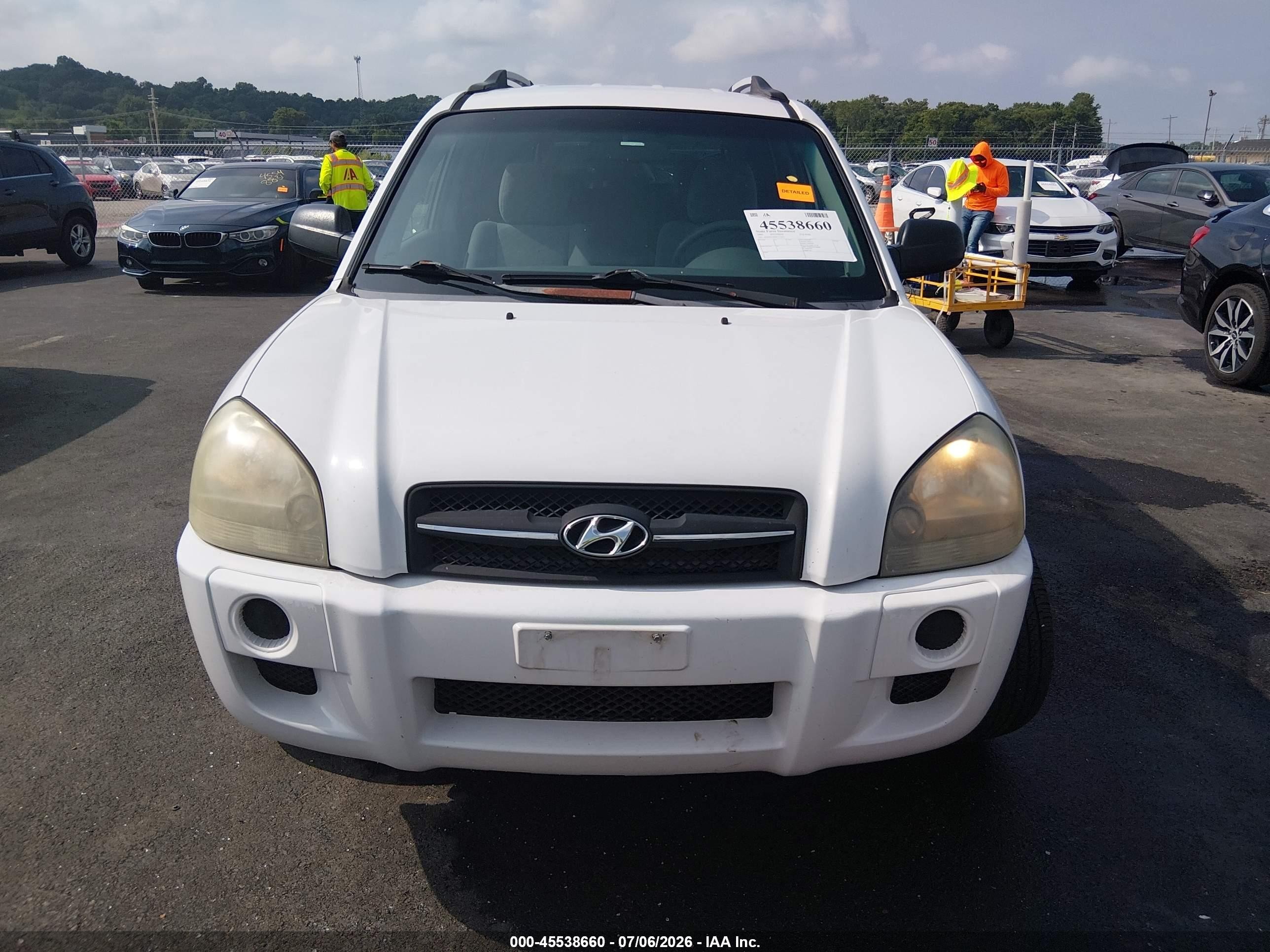 2005 Hyundai Tucson Gl White vin: KM8JM12B85U111873