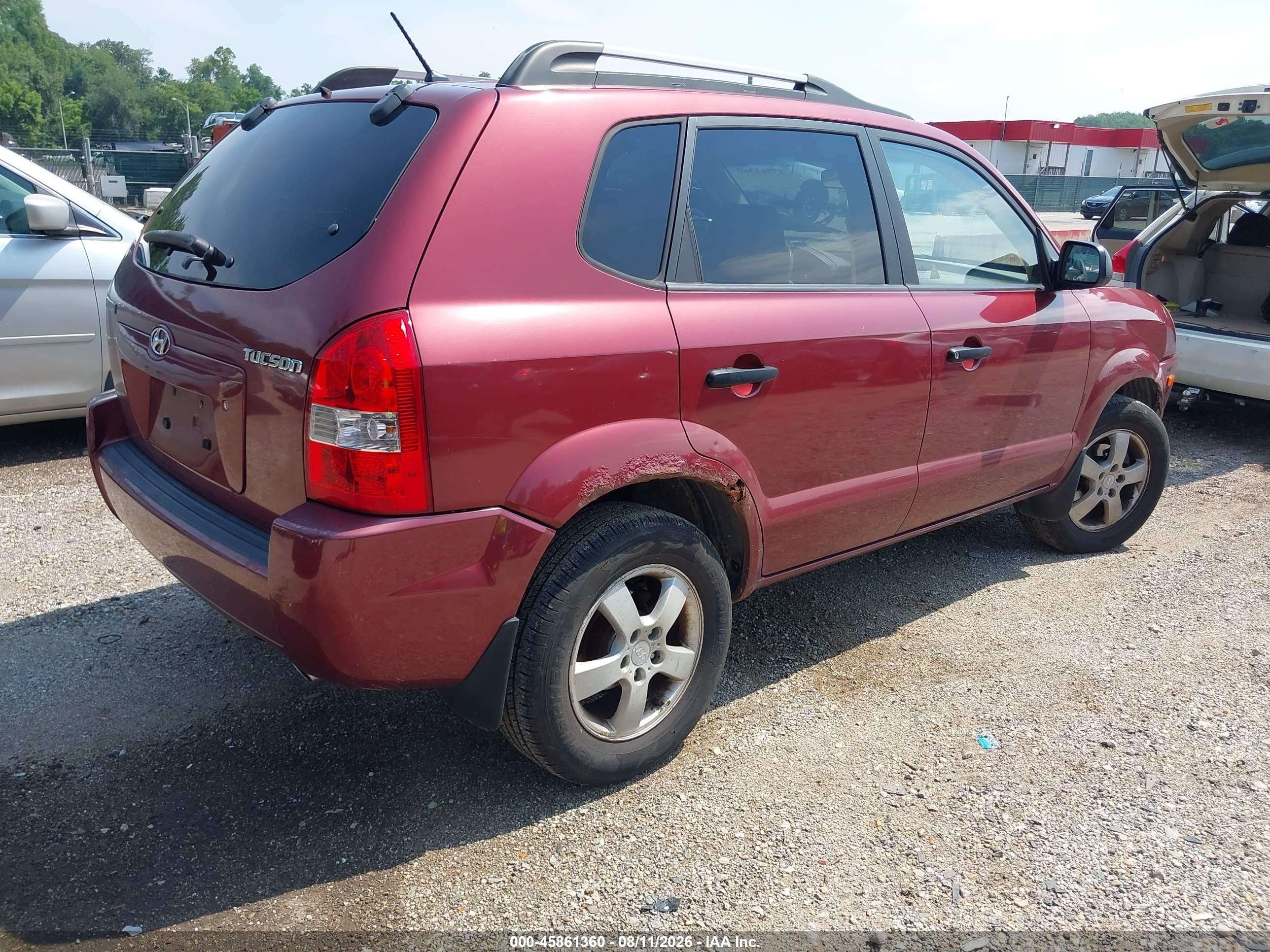 2007 Hyundai Tucson Gls Red vin: KM8JM12B87U609266