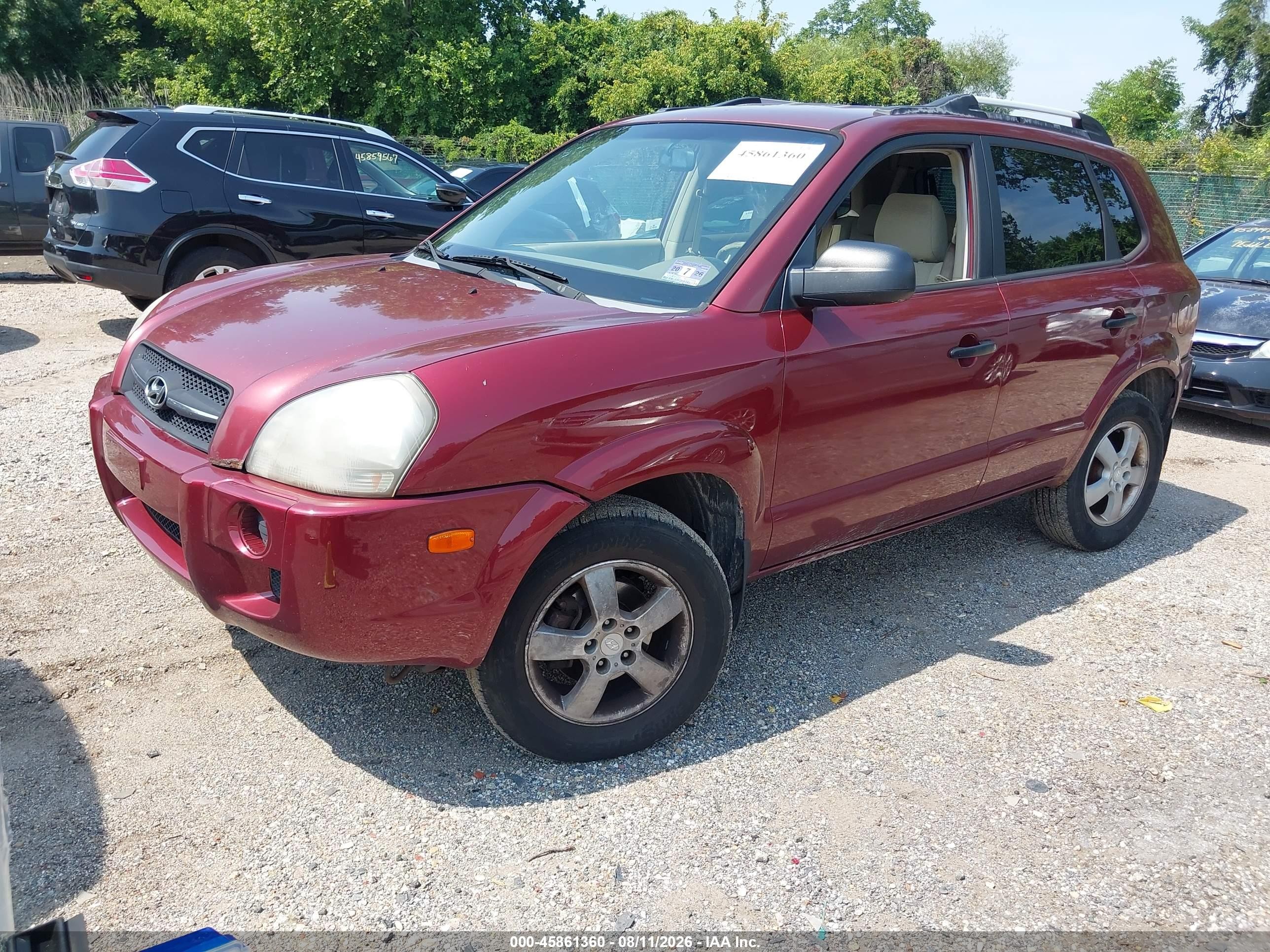 2007 Hyundai Tucson Gls Red vin: KM8JM12B87U609266