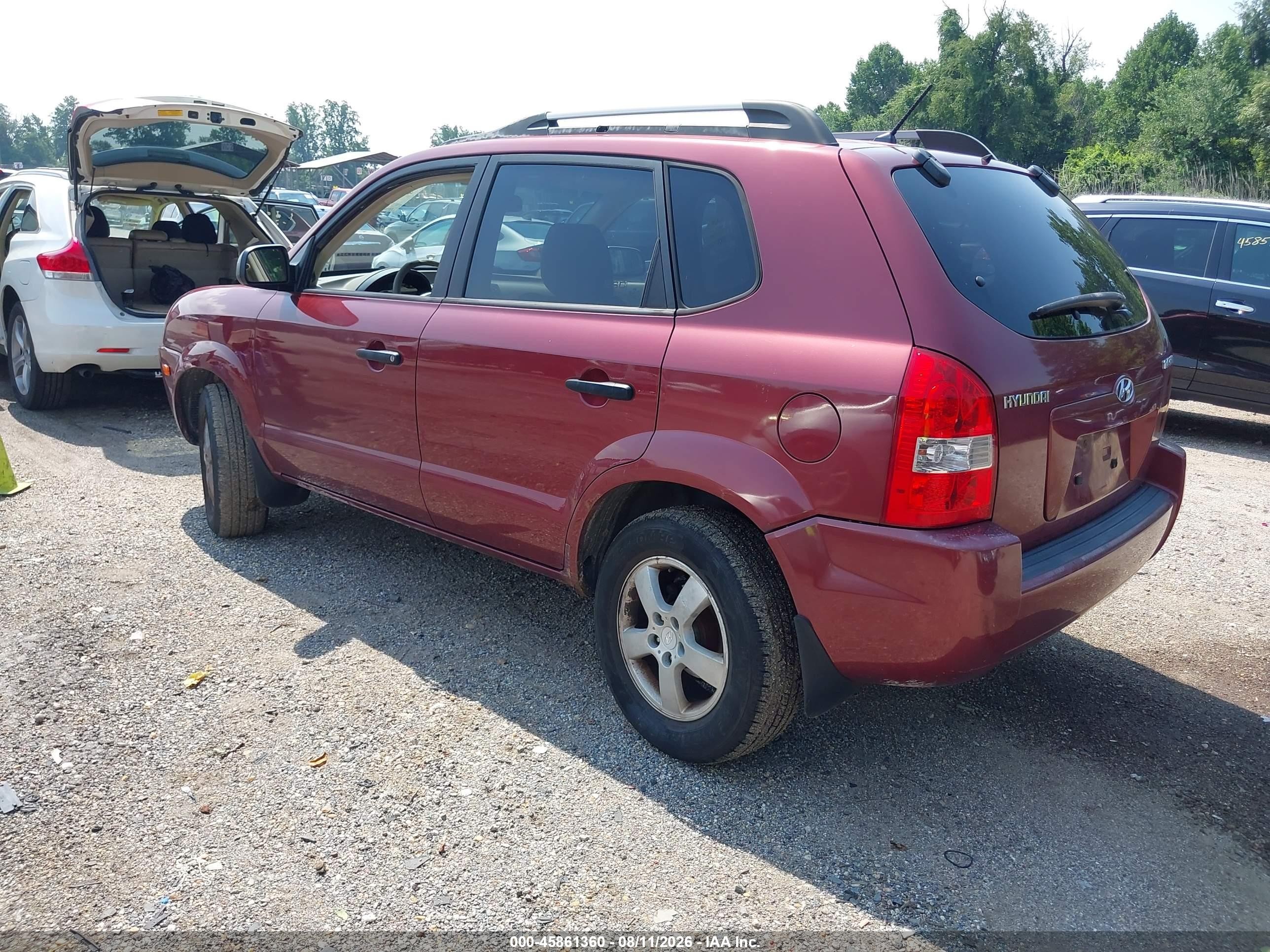 2007 Hyundai Tucson Gls Red vin: KM8JM12B87U609266