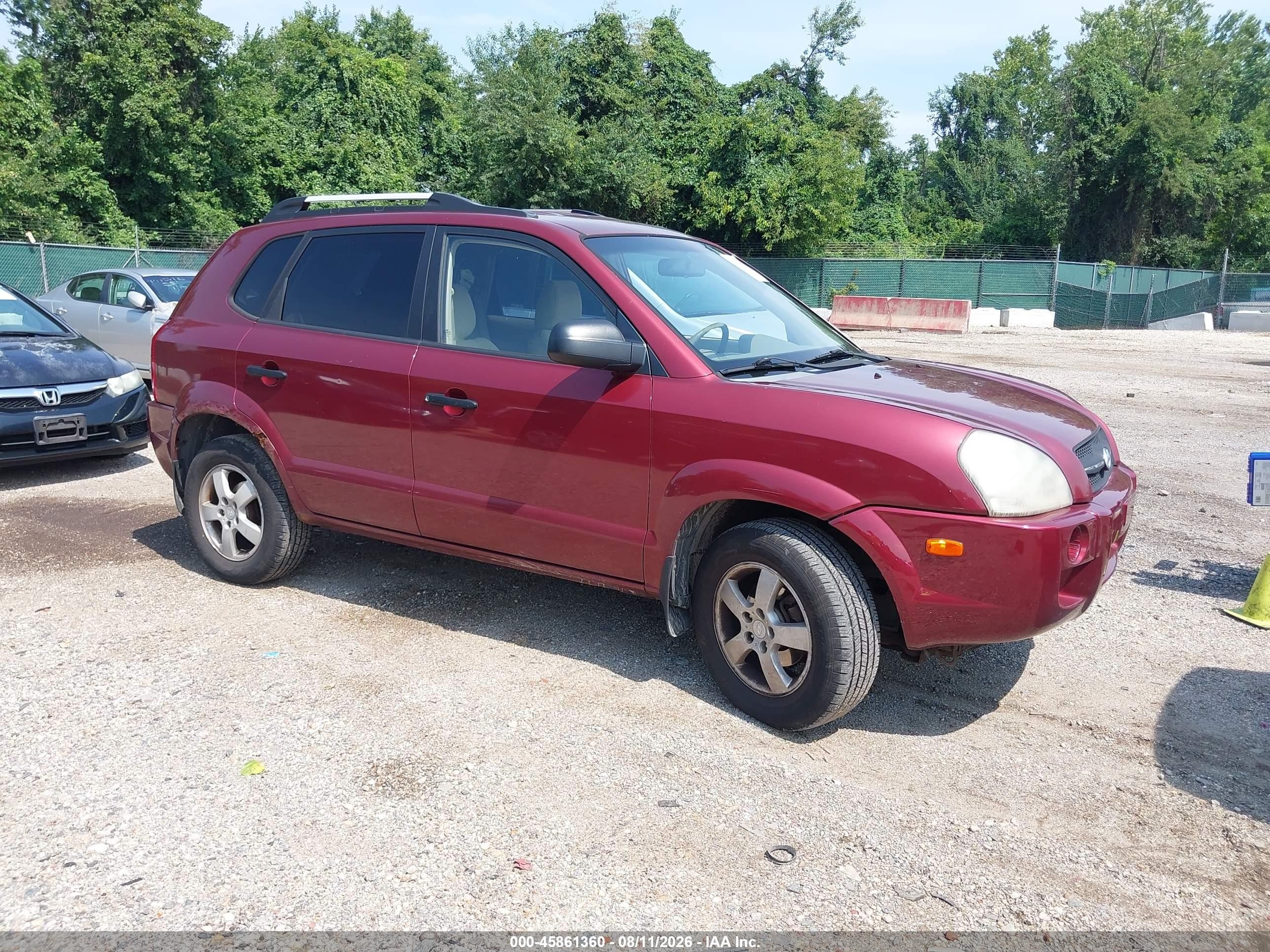 2007 Hyundai Tucson Gls Red vin: KM8JM12B87U609266