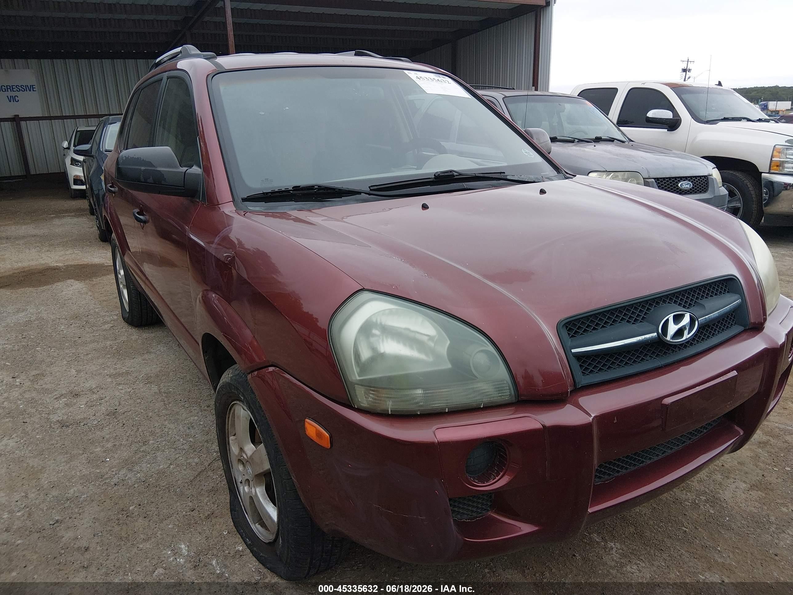 2005 Hyundai Tucson Gl Burgundy vin: KM8JM12BX5U109820