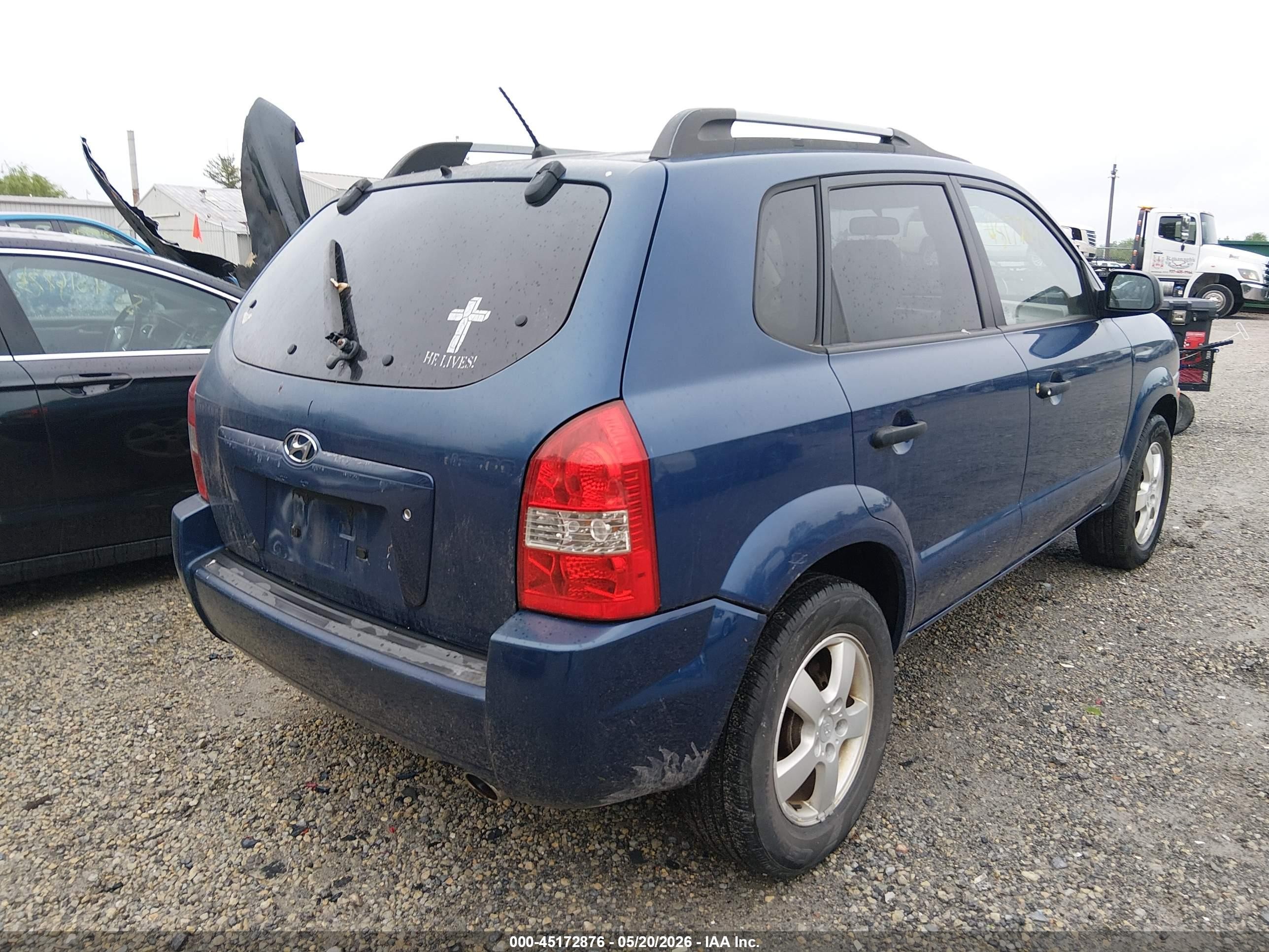 2007 Hyundai Tucson Gls Blue vin: KM8JM12BX7U504115