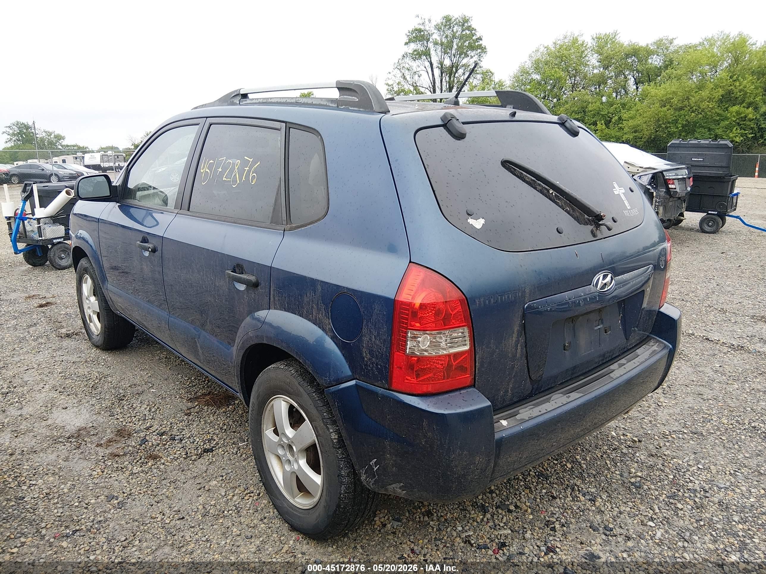 2007 Hyundai Tucson Gls Blue vin: KM8JM12BX7U504115