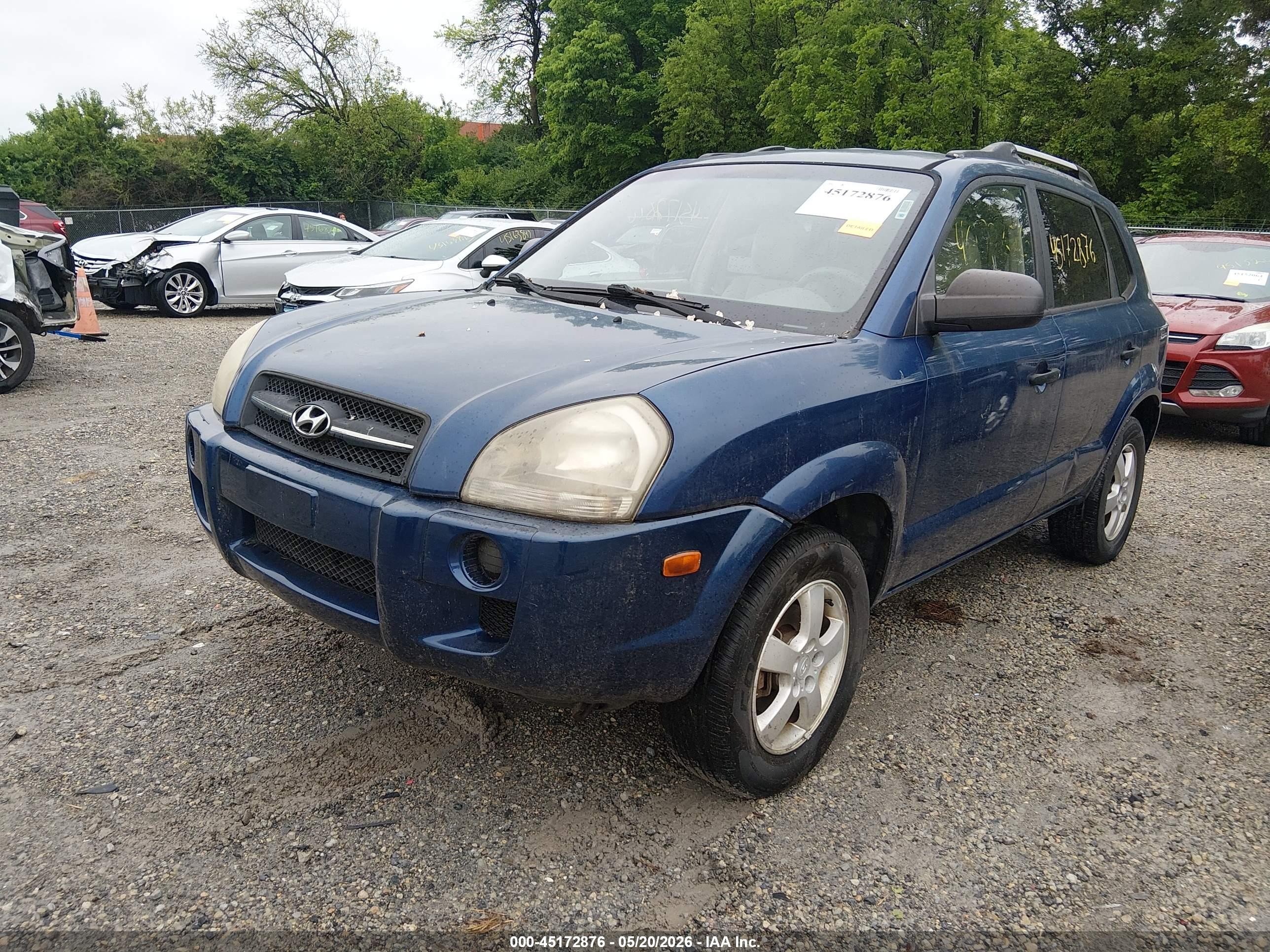 2007 Hyundai Tucson Gls Blue vin: KM8JM12BX7U504115