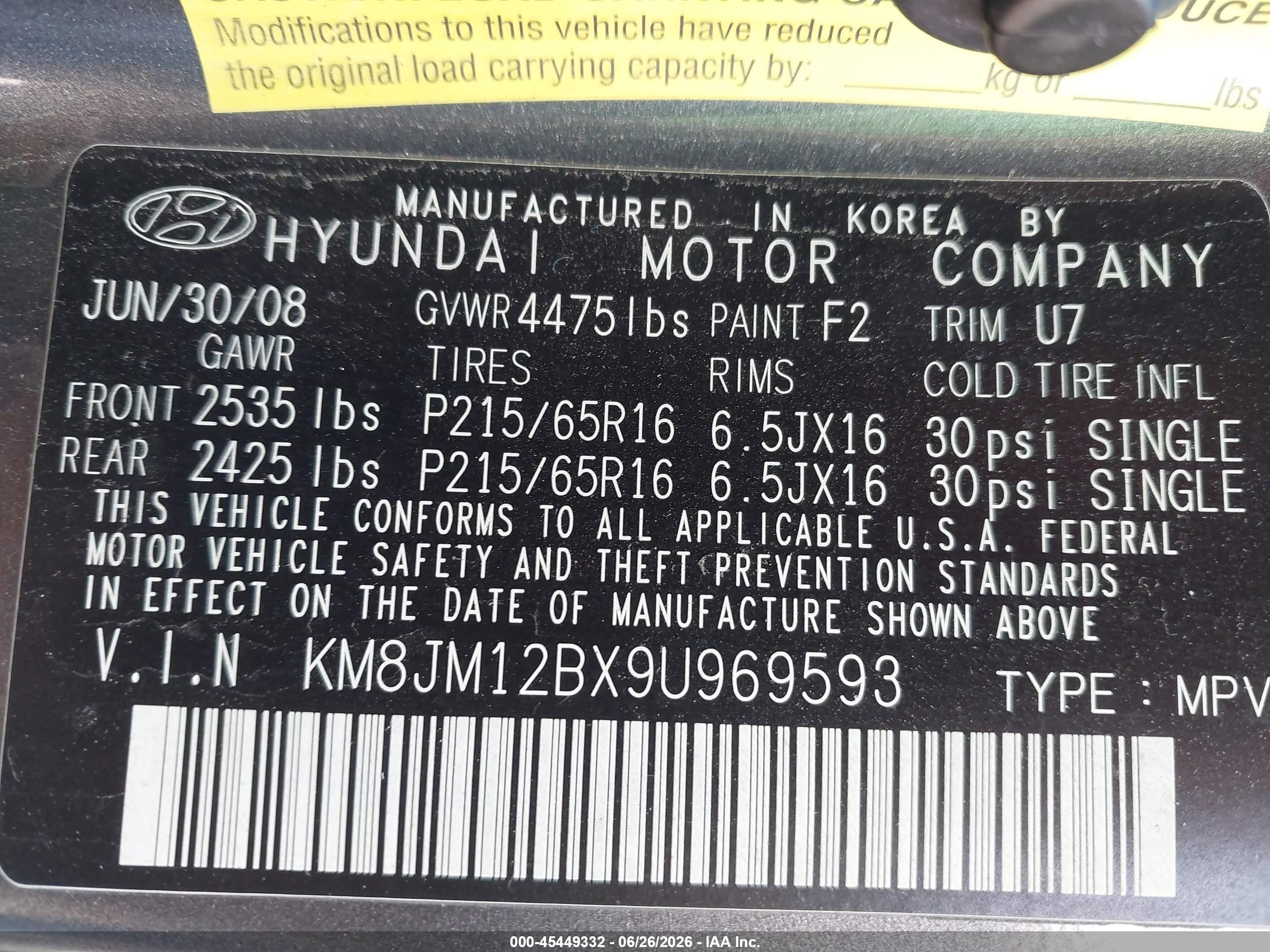 2009 Hyundai Tucson Gls Gray vin: KM8JM12BX9U969593