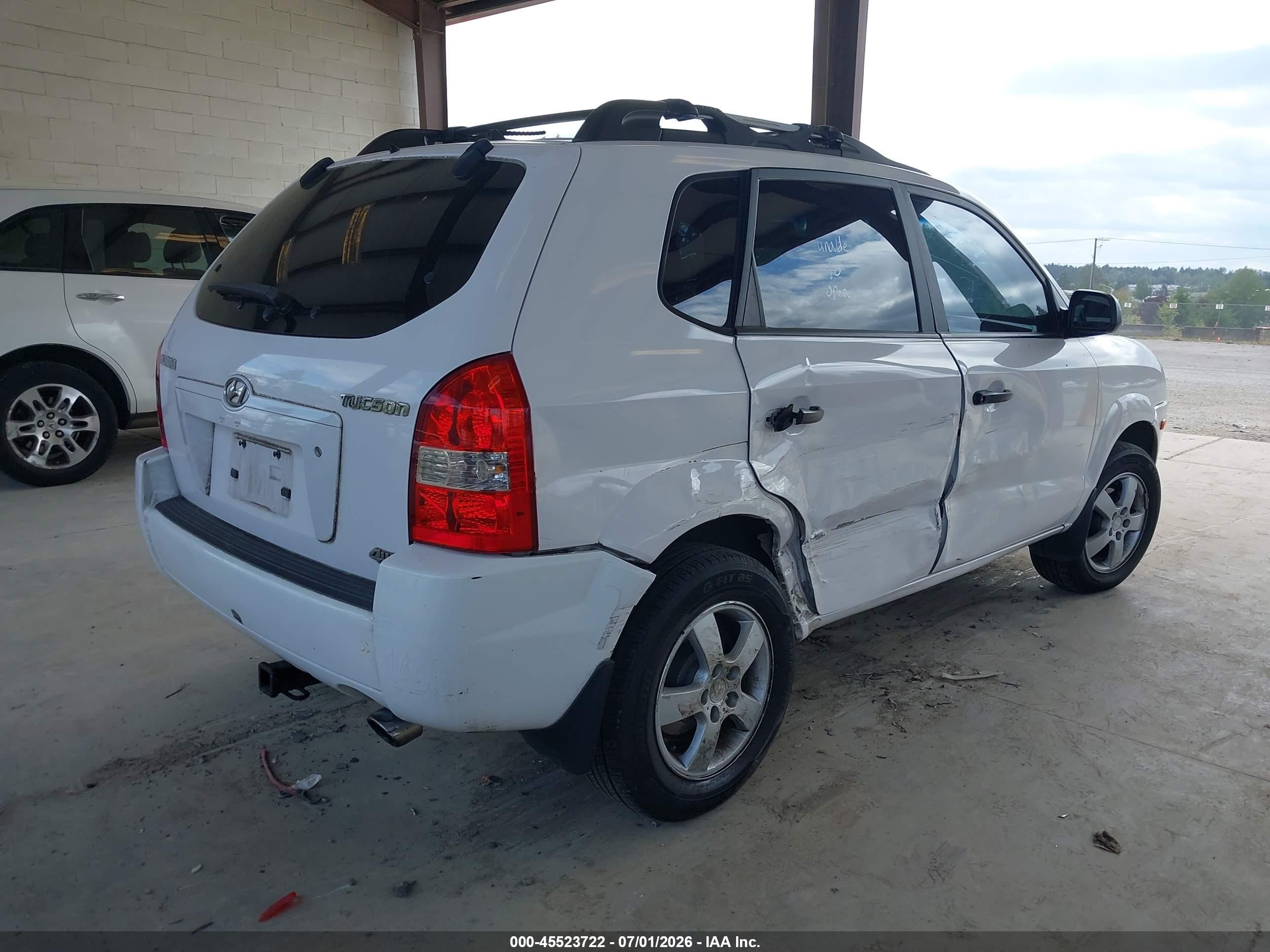 2006 Hyundai Tucson Gl White vin: KM8JM72B66U327712