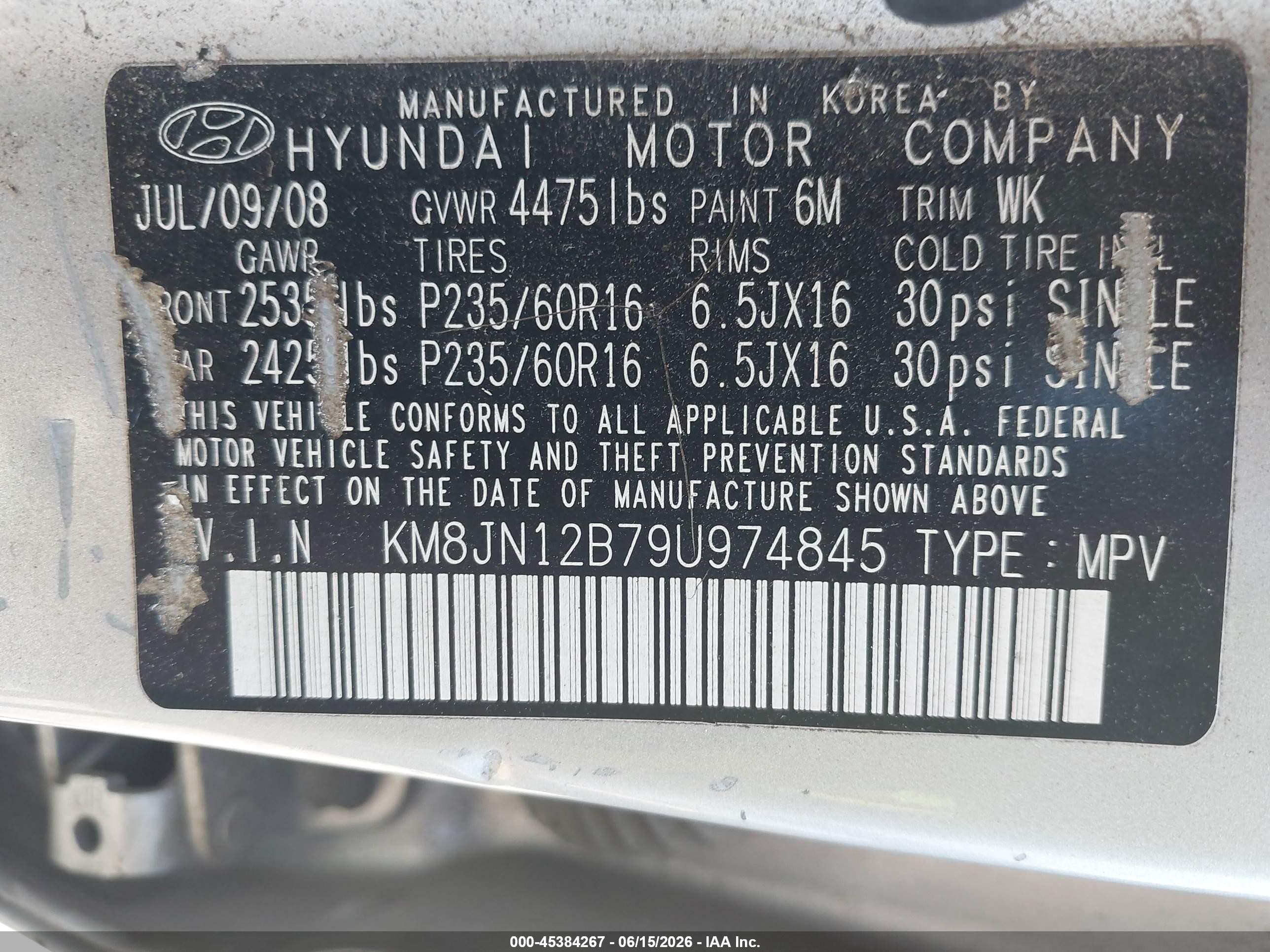 2009 Hyundai Tucson Limited Silver vin: KM8JN12B79U974845