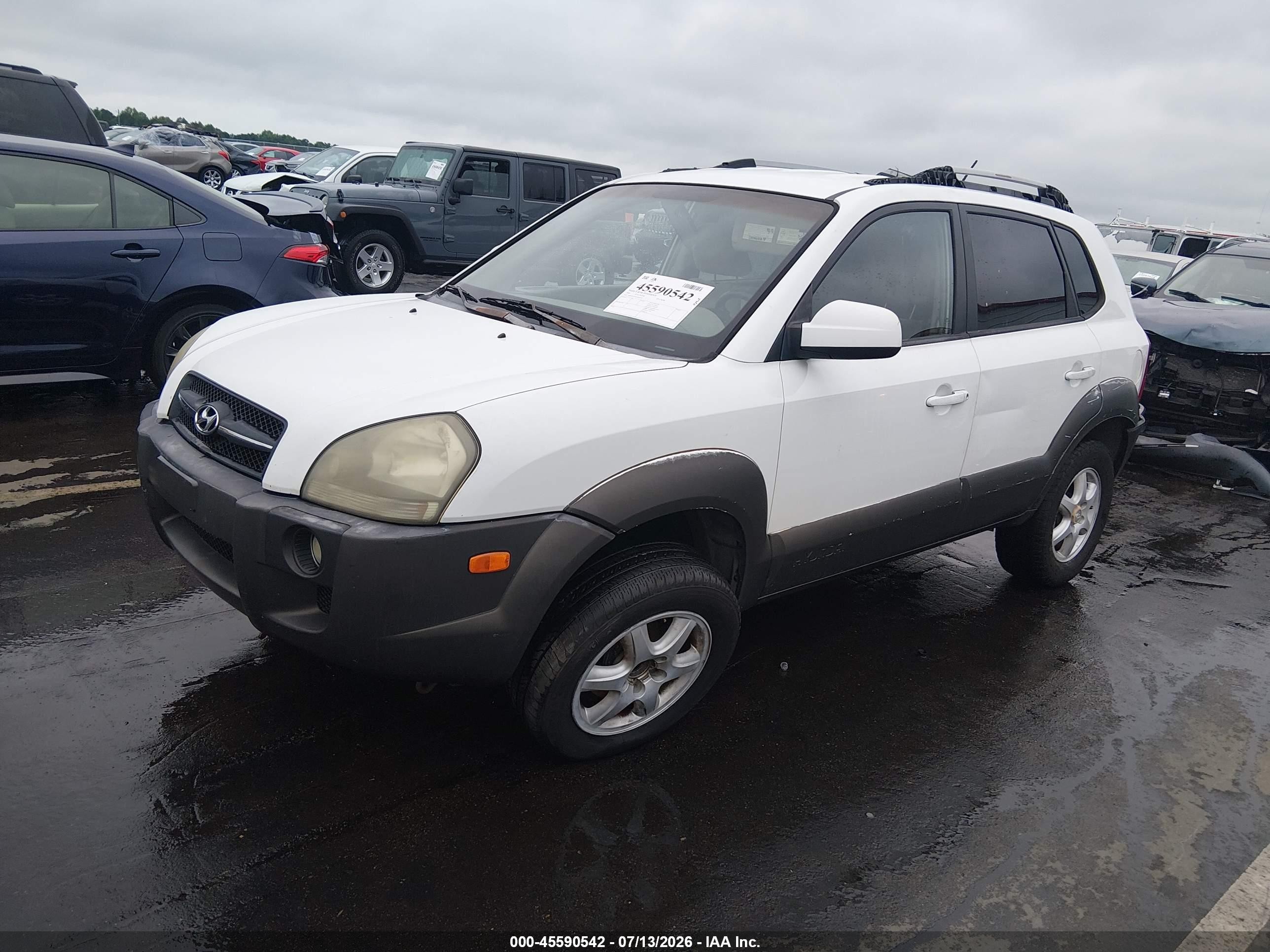 2005 Hyundai Tucson Gls/lx White vin: KM8JN12D15U044774