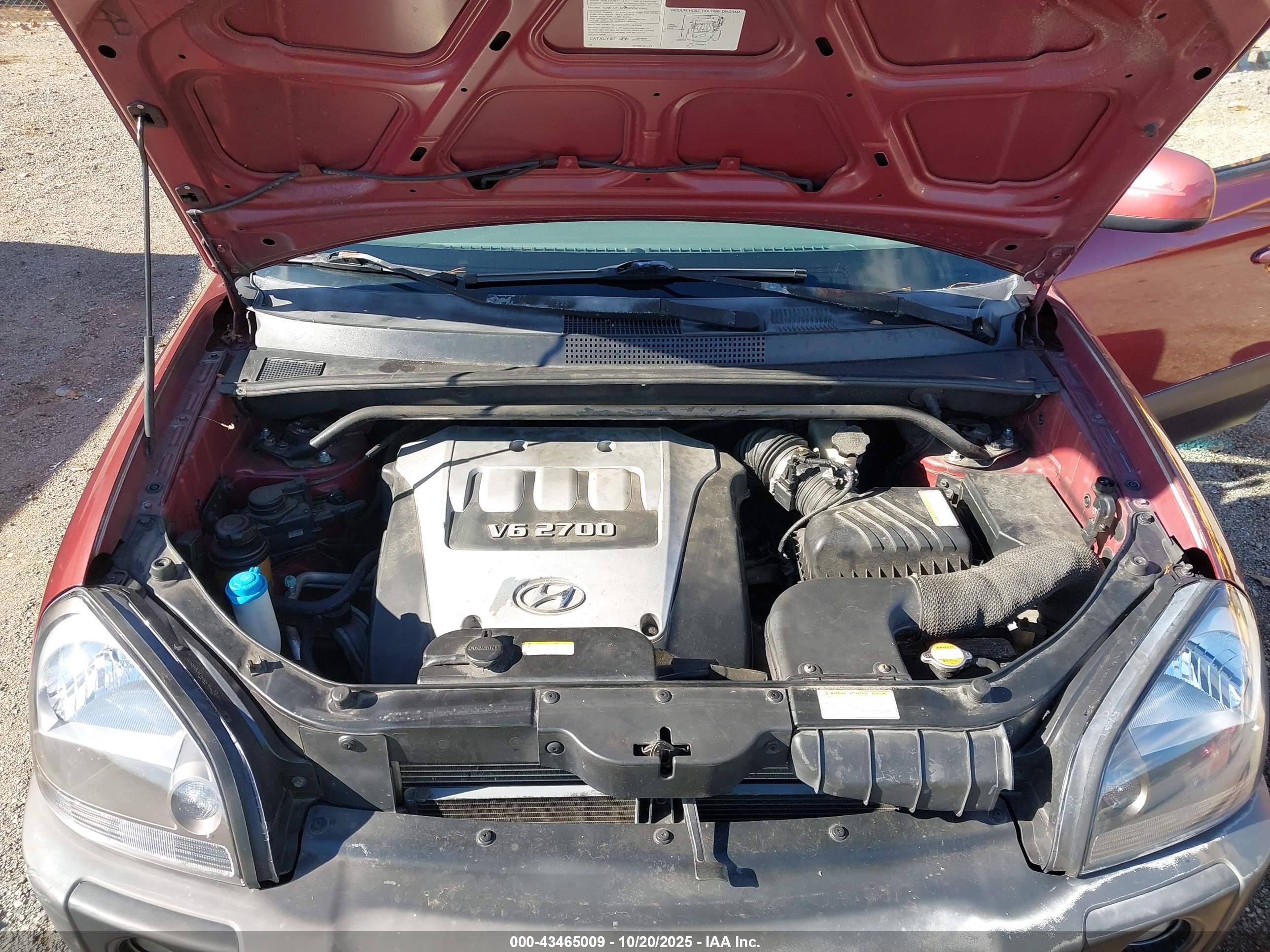 2005 Hyundai Tucson Gls/lx Red vin: KM8JN12D25U051636