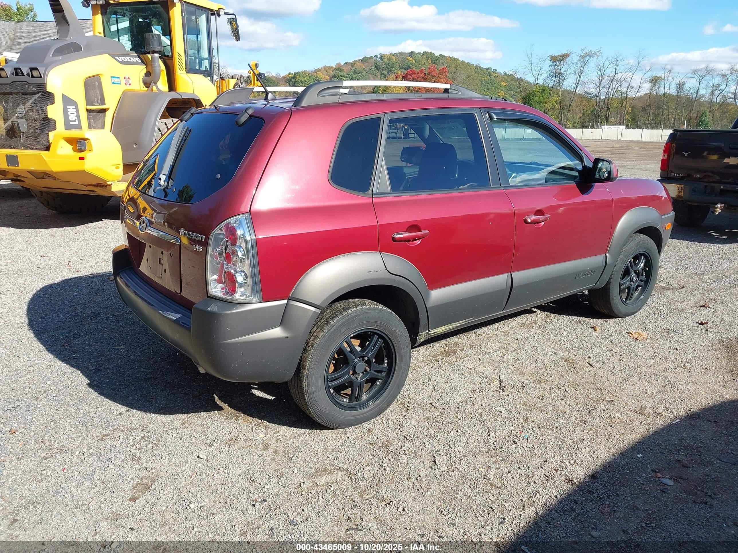2005 Hyundai Tucson Gls/lx Red vin: KM8JN12D25U051636