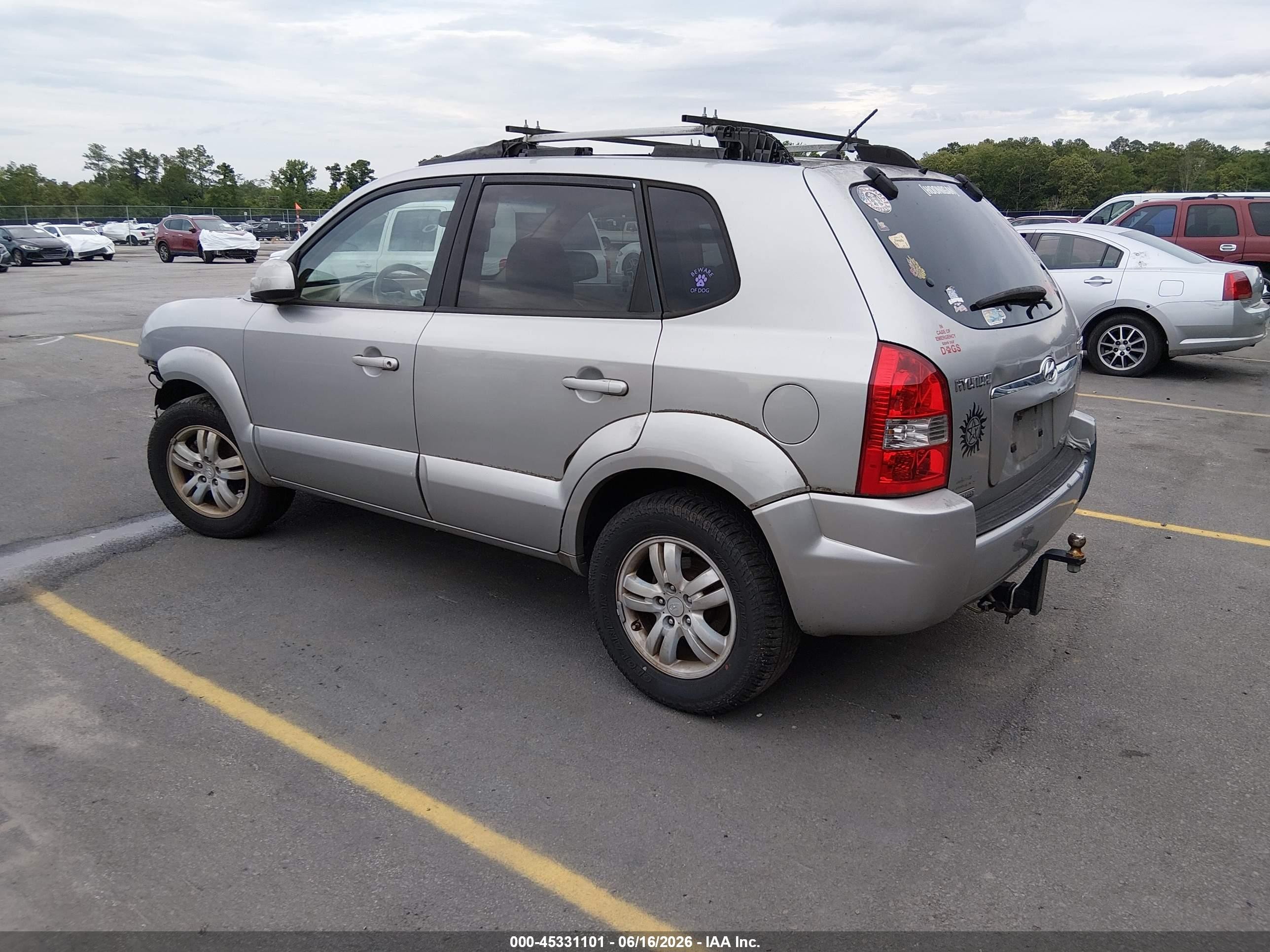 2007 Hyundai Tucson Limited/se Silver vin: KM8JN12D27U476048