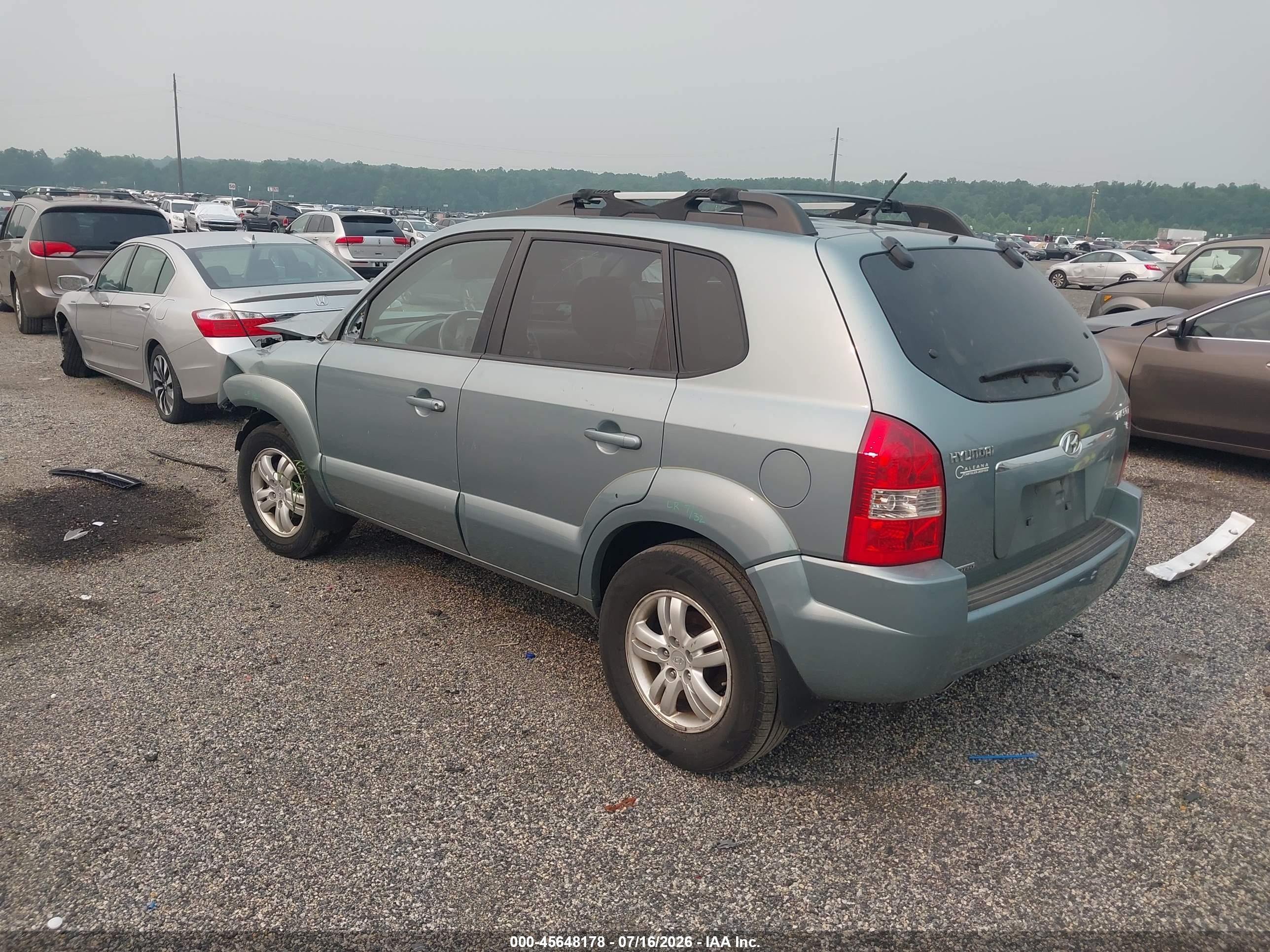 2007 Hyundai Tucson Limited/se Light Blue vin: KM8JN12D27U666173