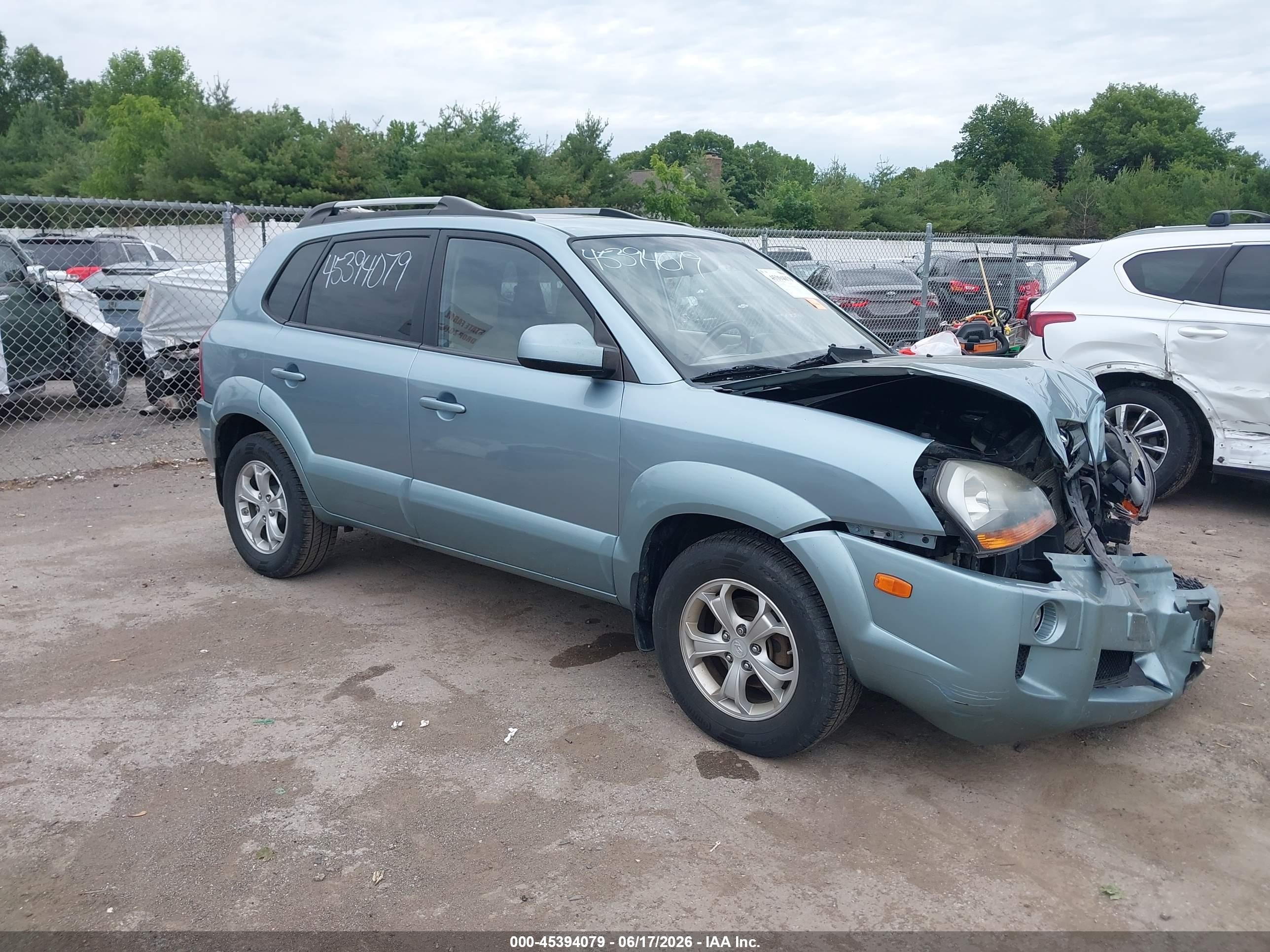 2009 Hyundai Tucson Limited V6 Light Blue vin: KM8JN12D49U948012