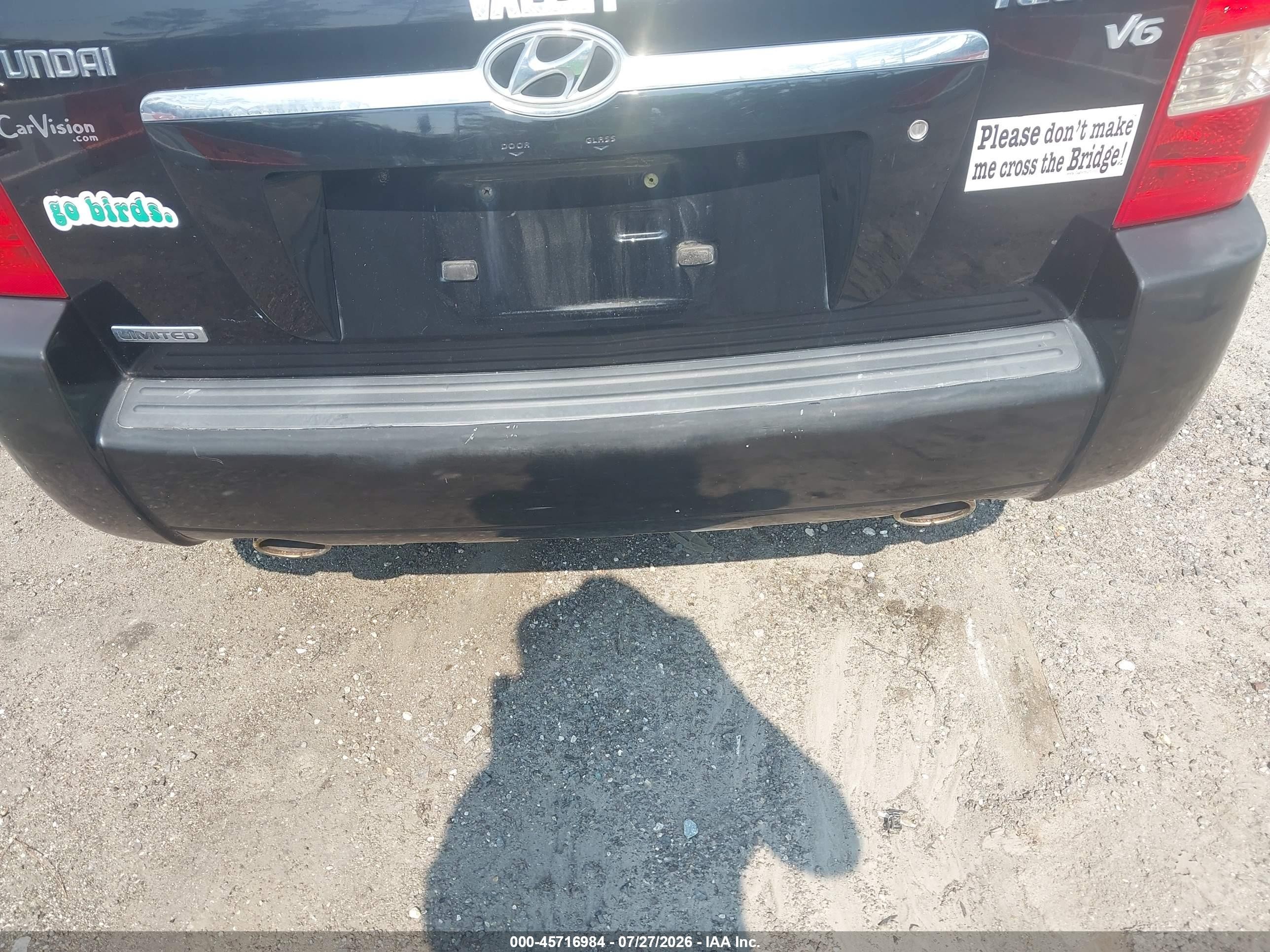 2006 Hyundai Tucson Gls/limited Black vin: KM8JN12D56U290762
