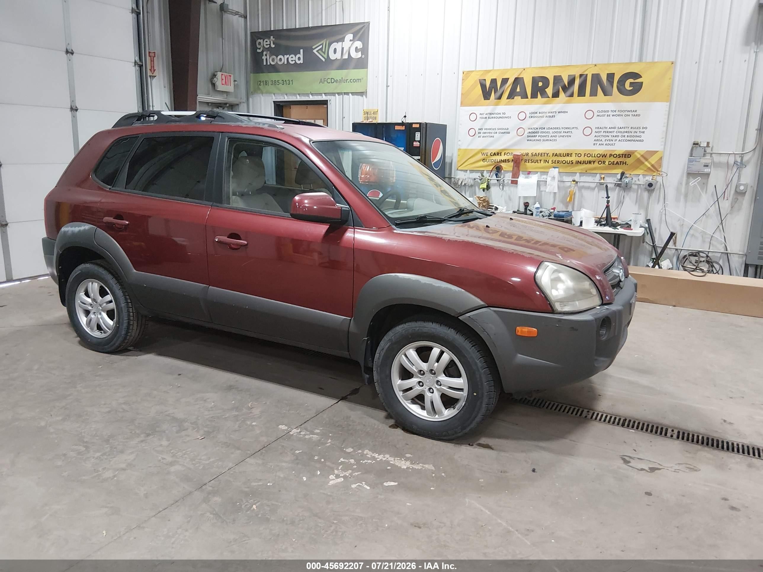 2008 Hyundai Tucson Limited V6/se Red vin: KM8JN12D58U895898