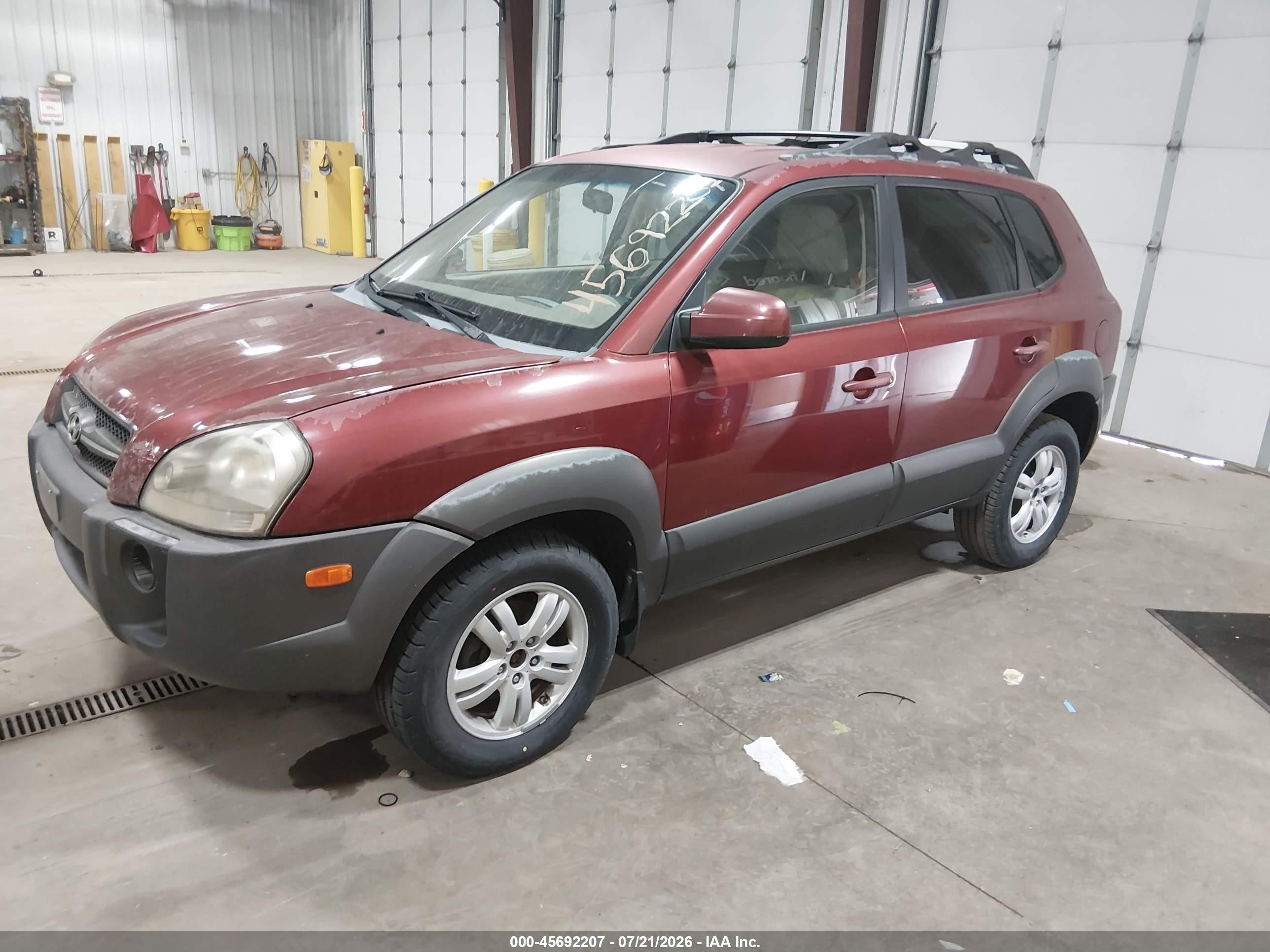 2008 Hyundai Tucson Limited V6/se Red vin: KM8JN12D58U895898
