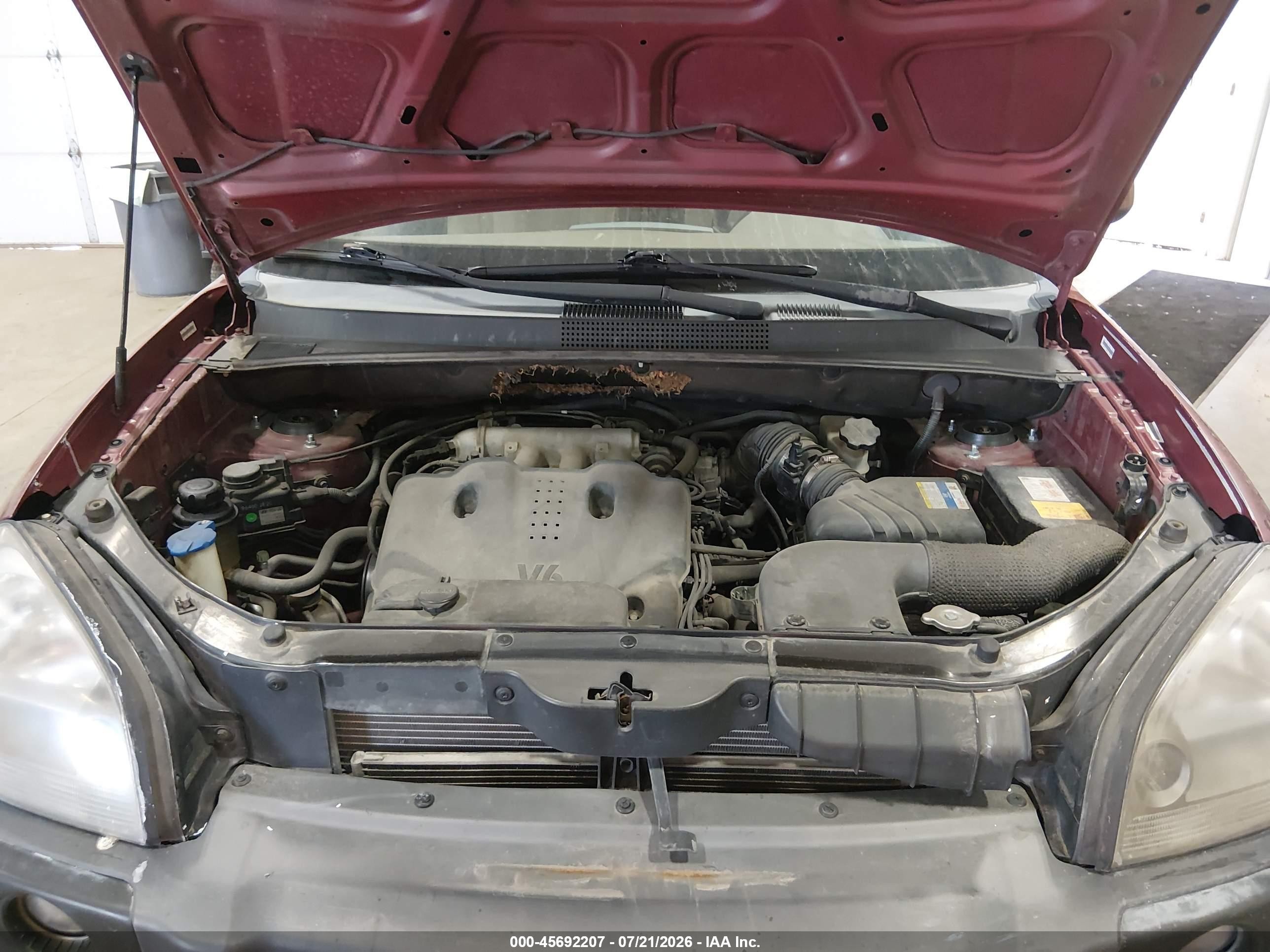 2008 Hyundai Tucson Limited V6/se Red vin: KM8JN12D58U895898