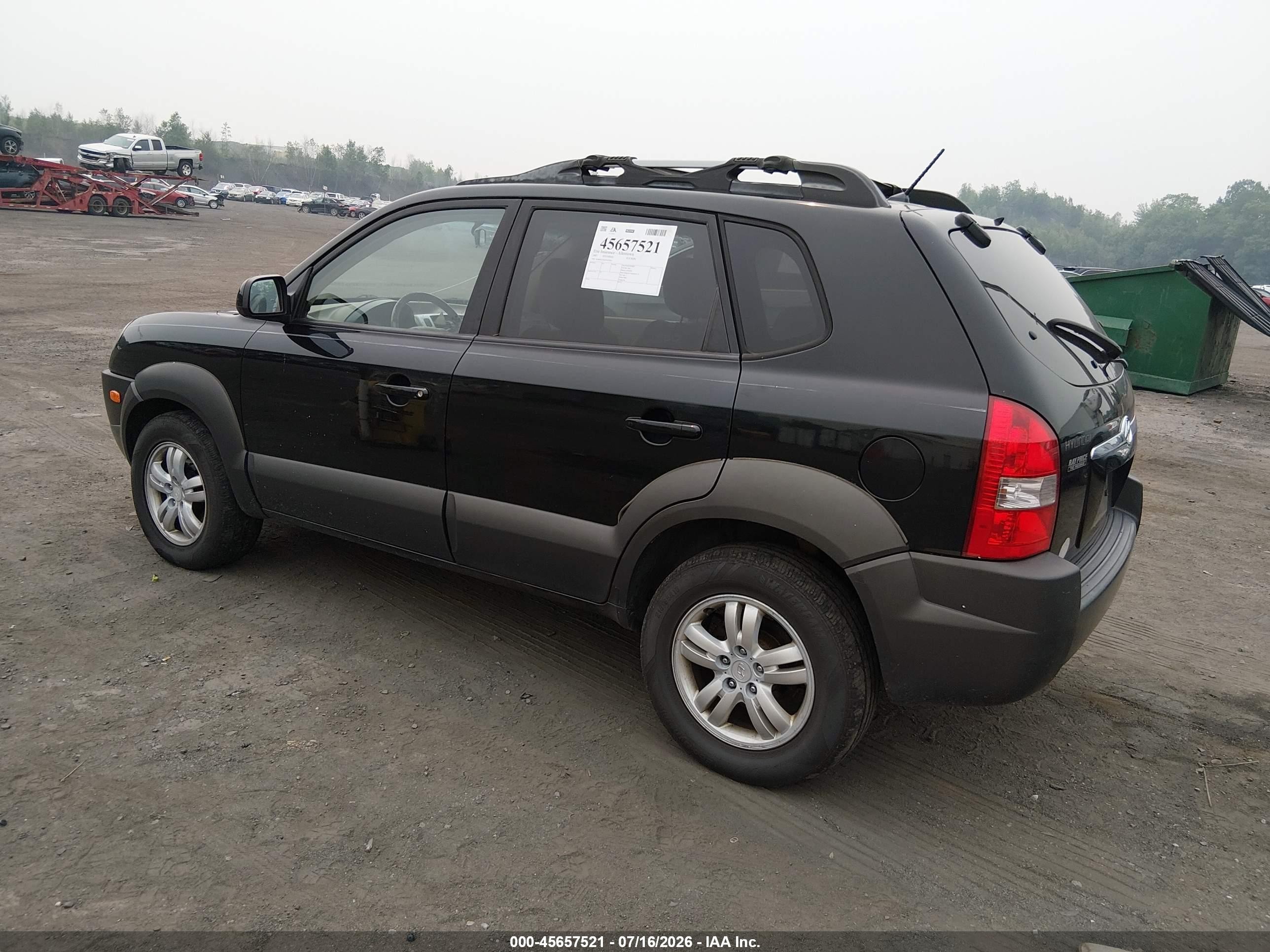 2007 Hyundai Tucson Limited/se Black vin: KM8JN12D67U475923