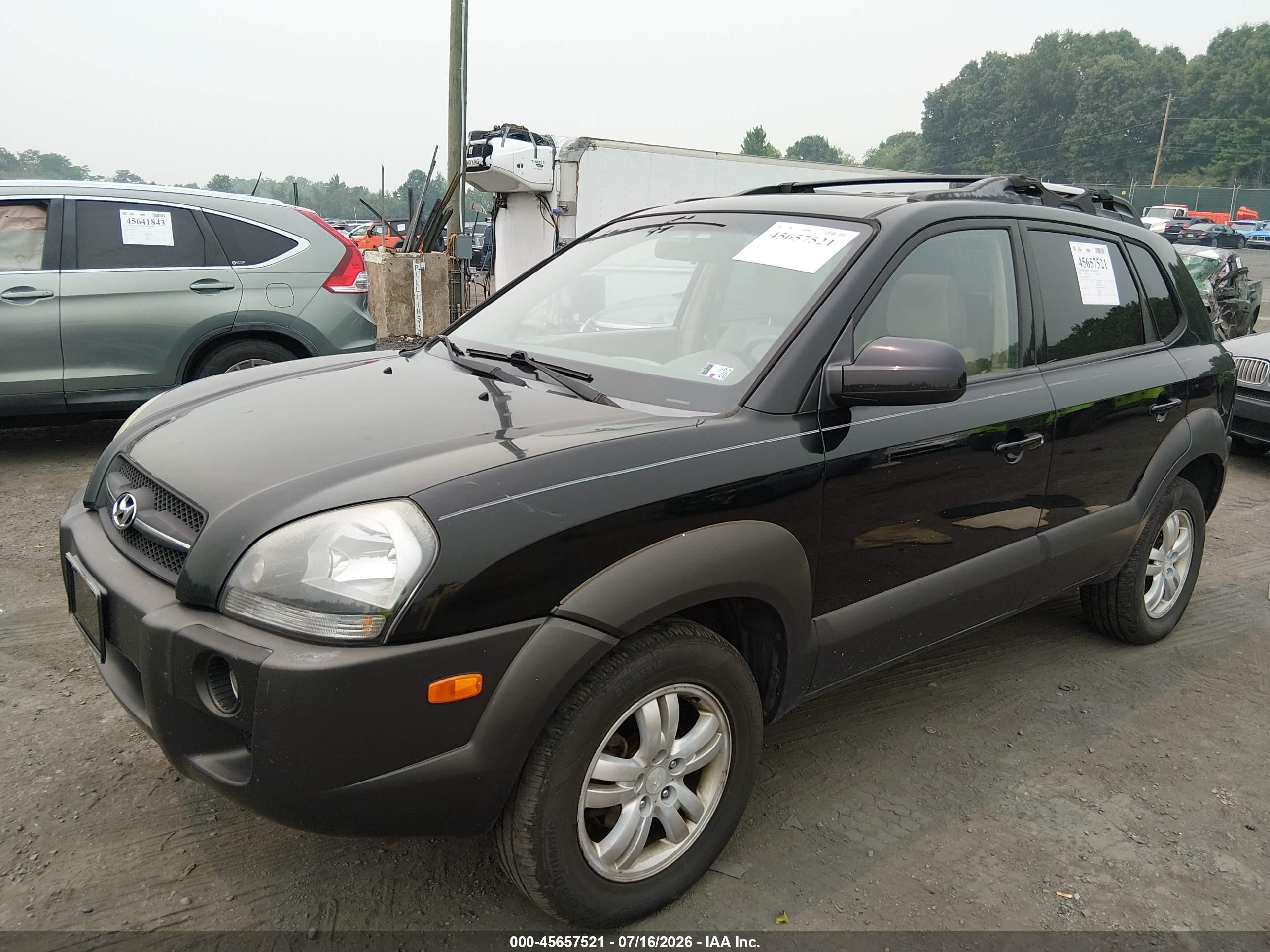 2007 Hyundai Tucson Limited/se Black vin: KM8JN12D67U475923