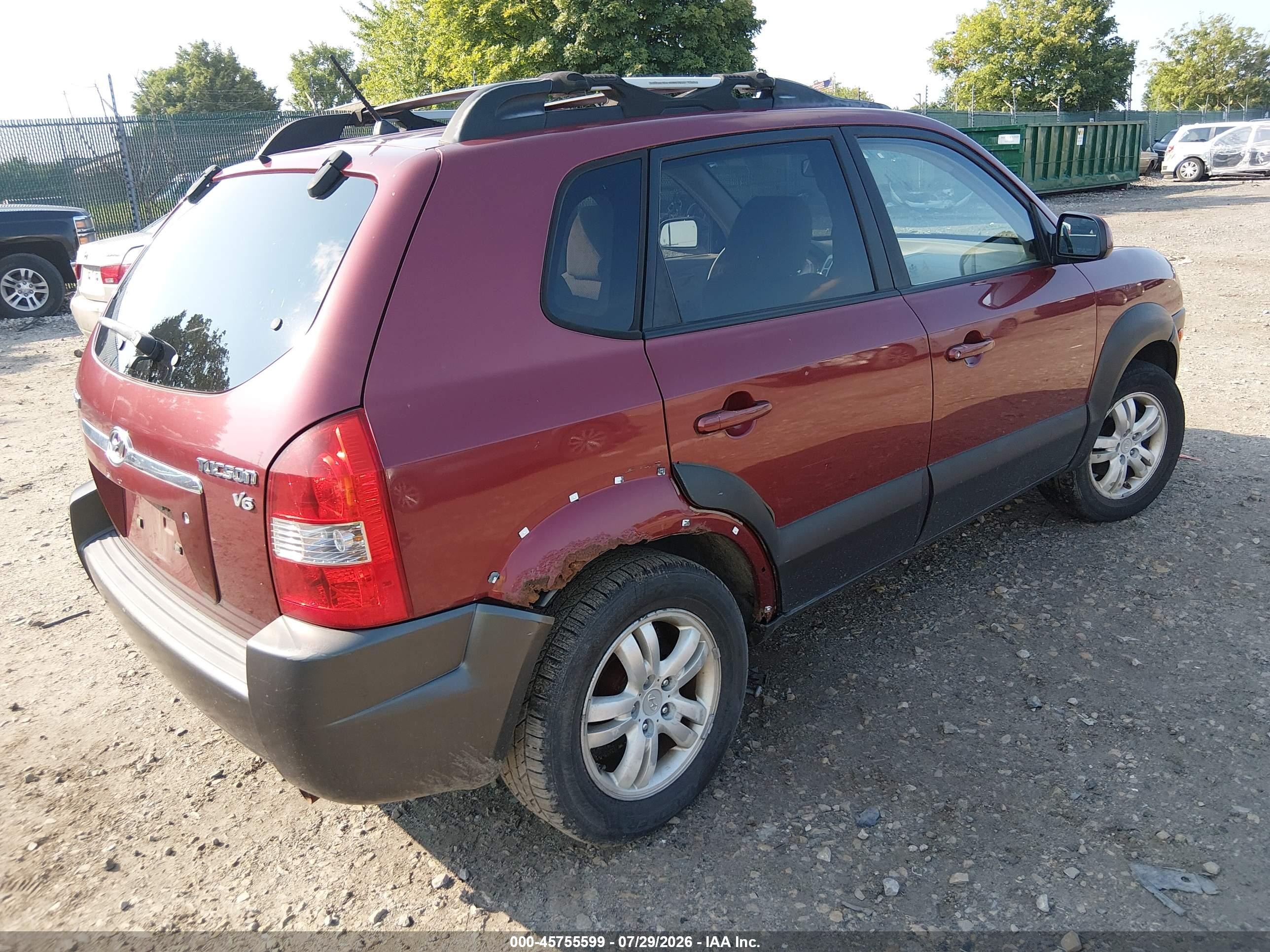 2006 Hyundai Tucson Gls/limited Burgundy vin: KM8JN12D76U346202