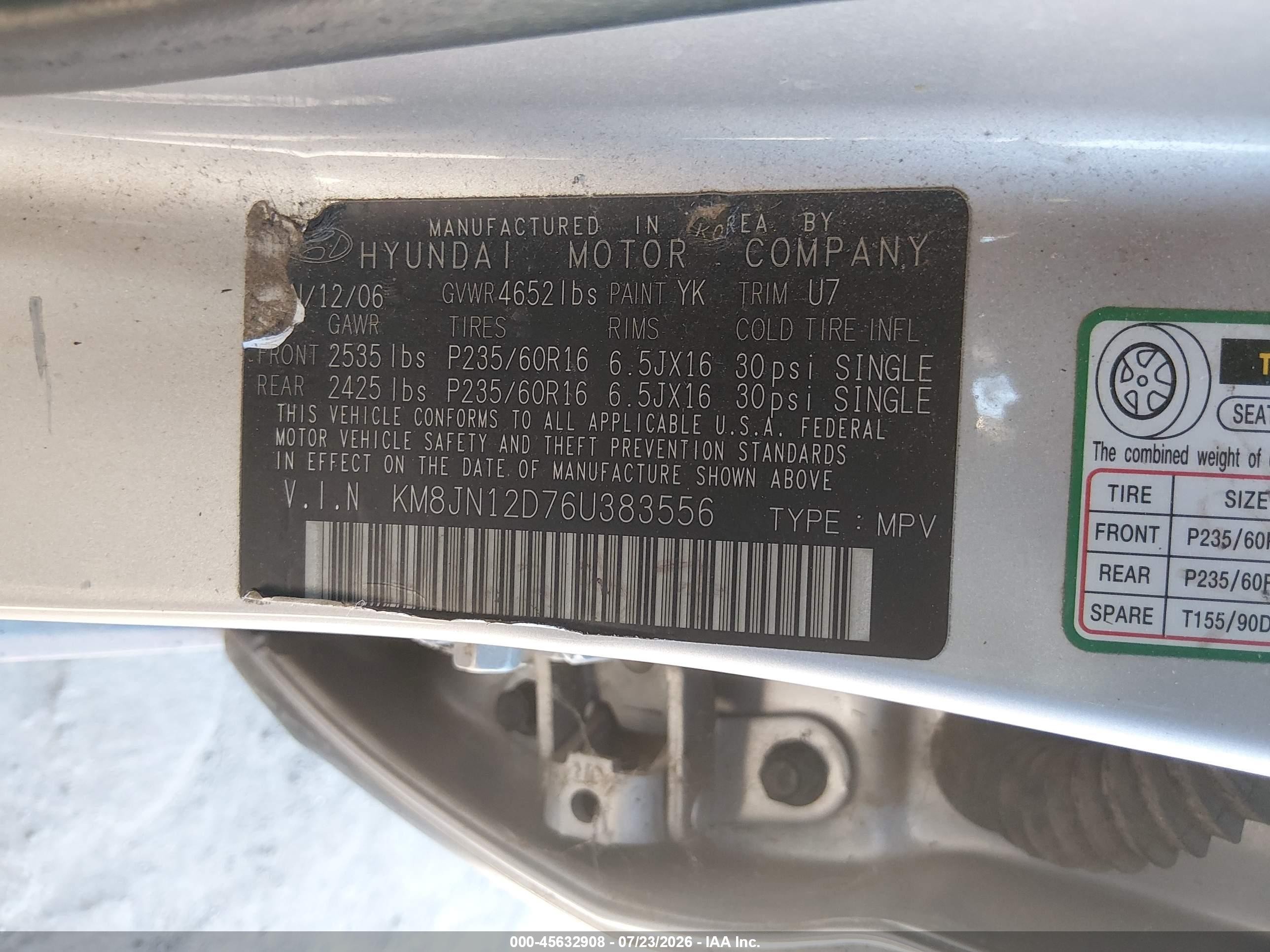 2006 Hyundai Tucson Gls/limited Gray vin: KM8JN12D76U383556