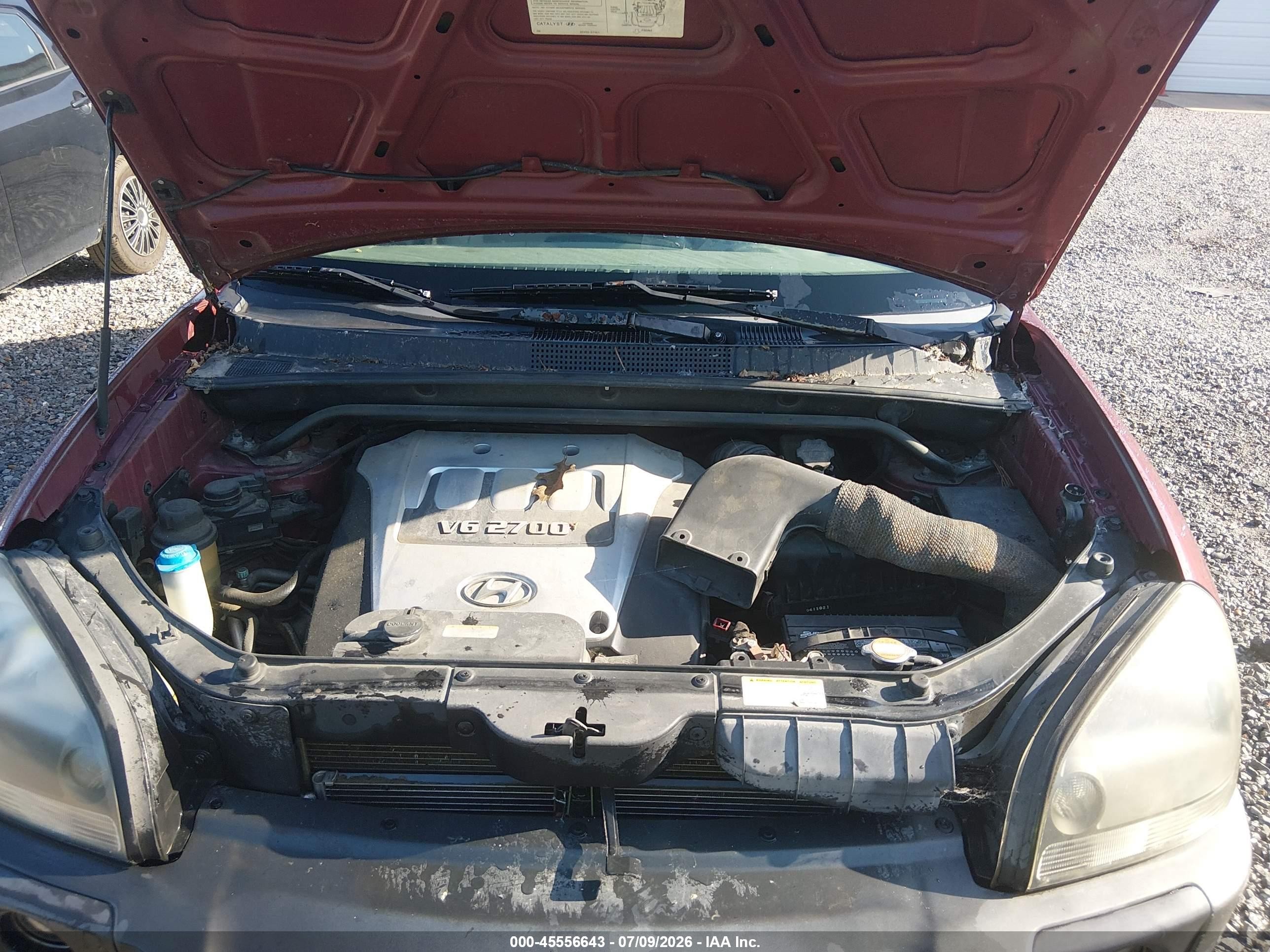 2005 Hyundai Tucson Gls/lx Burgundy vin: KM8JN12D85U080669