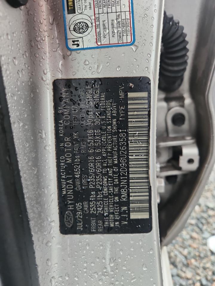 2006 Hyundai Tucson Gls Серебряный vin: KM8JN12D96U263581