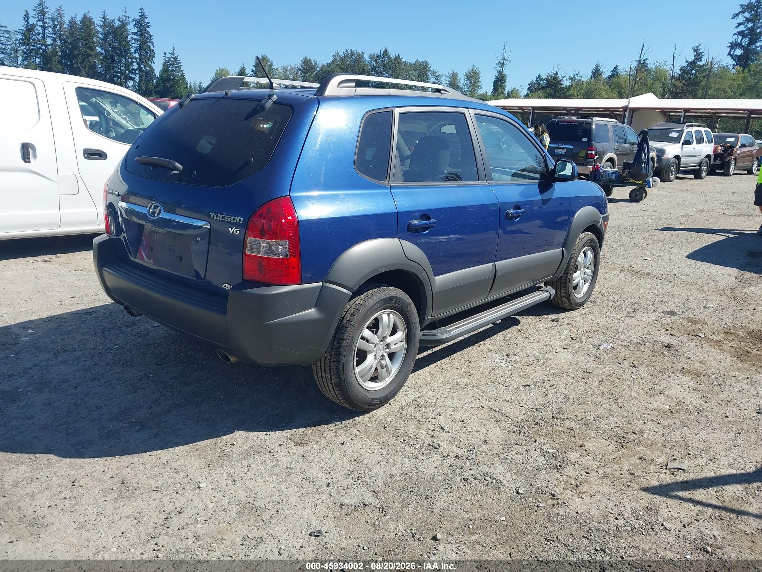 2008 Hyundai Tucson Limited V6/se Blue vin: KM8JN72D08U812607