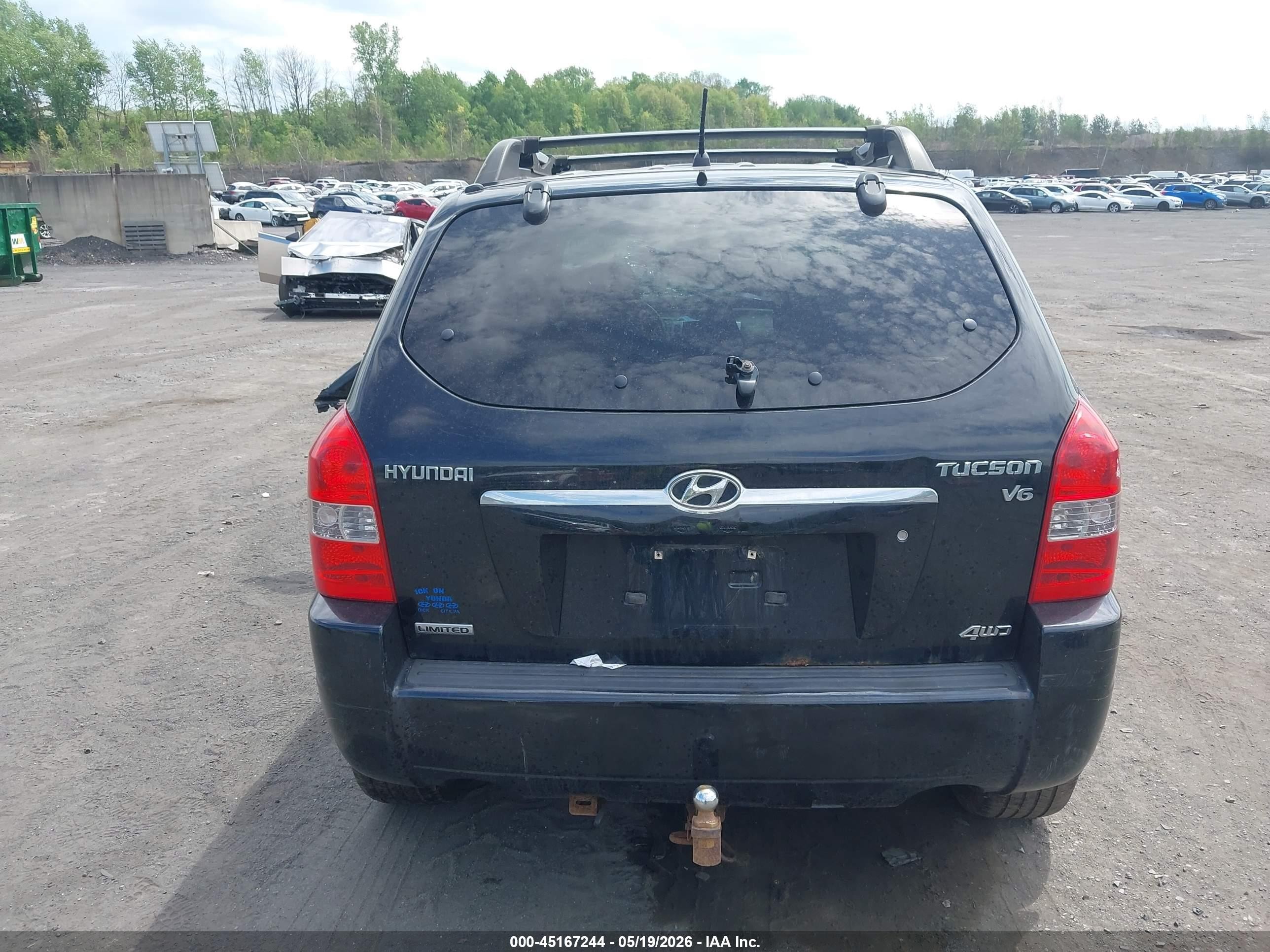 2008 Hyundai Tucson Limited V6/se Black vin: KM8JN72D18U741031