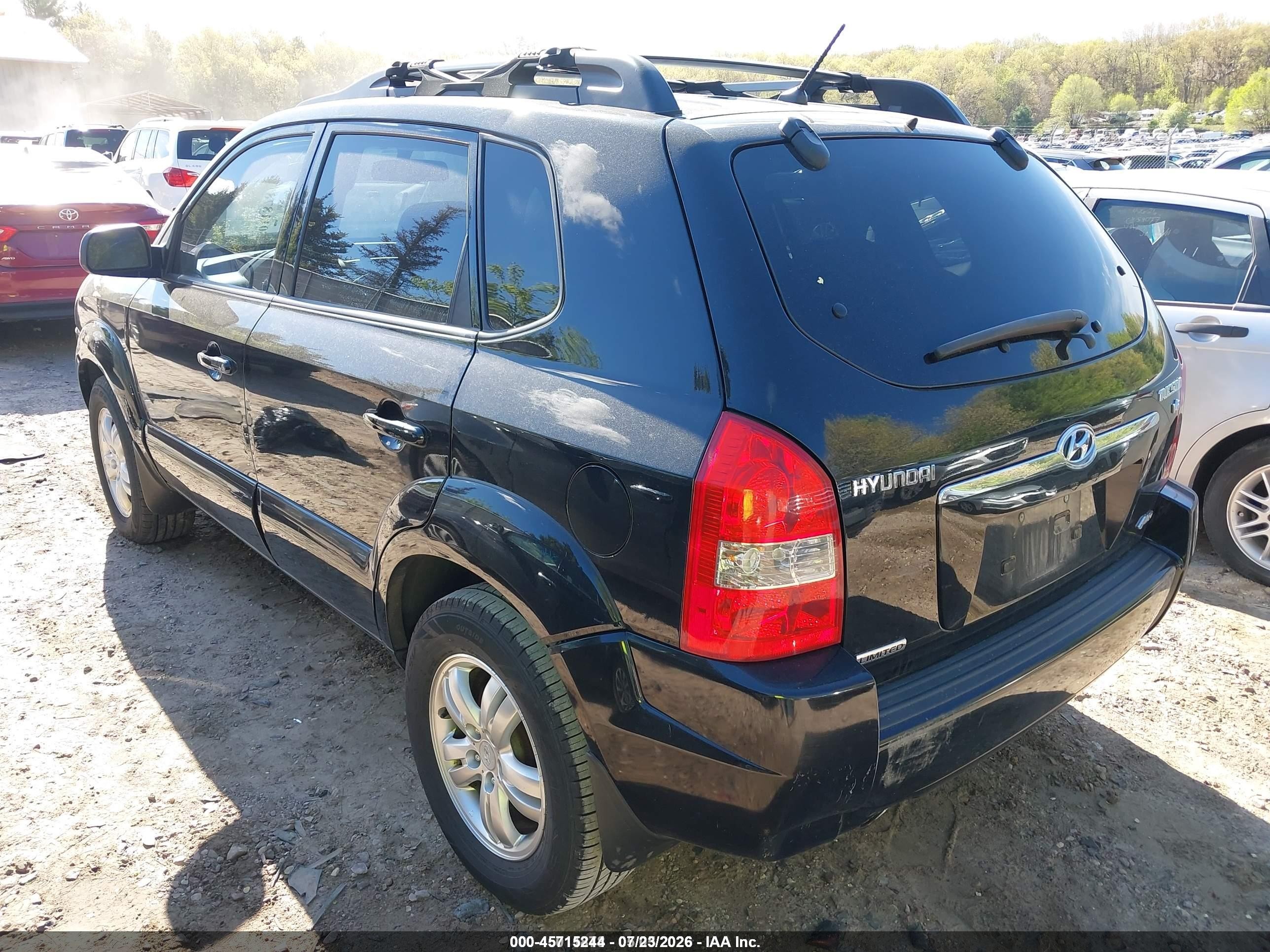 2007 Hyundai Tucson Limited/se Black vin: KM8JN72D27U670954