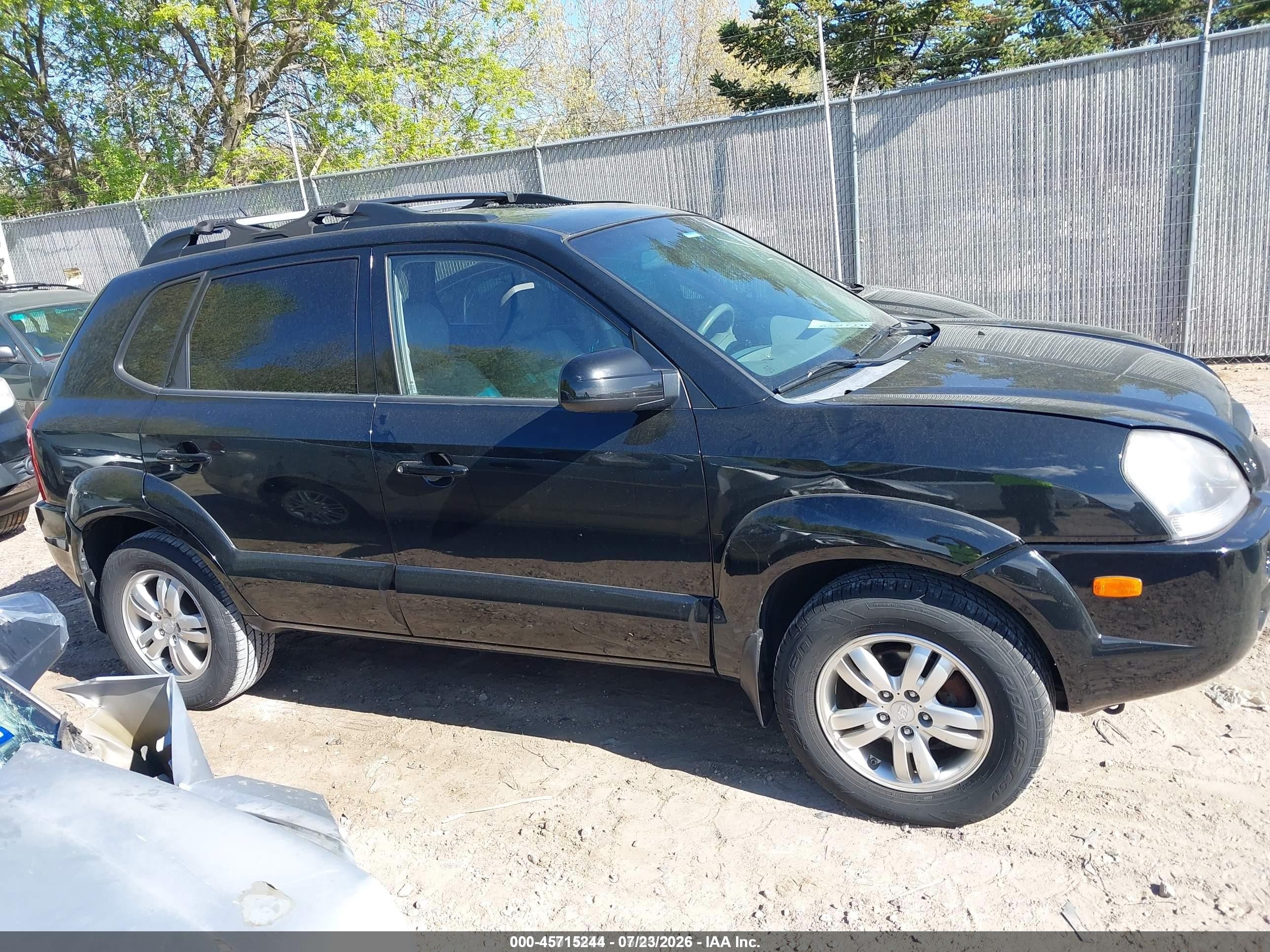 2007 Hyundai Tucson Limited/se Black vin: KM8JN72D27U670954