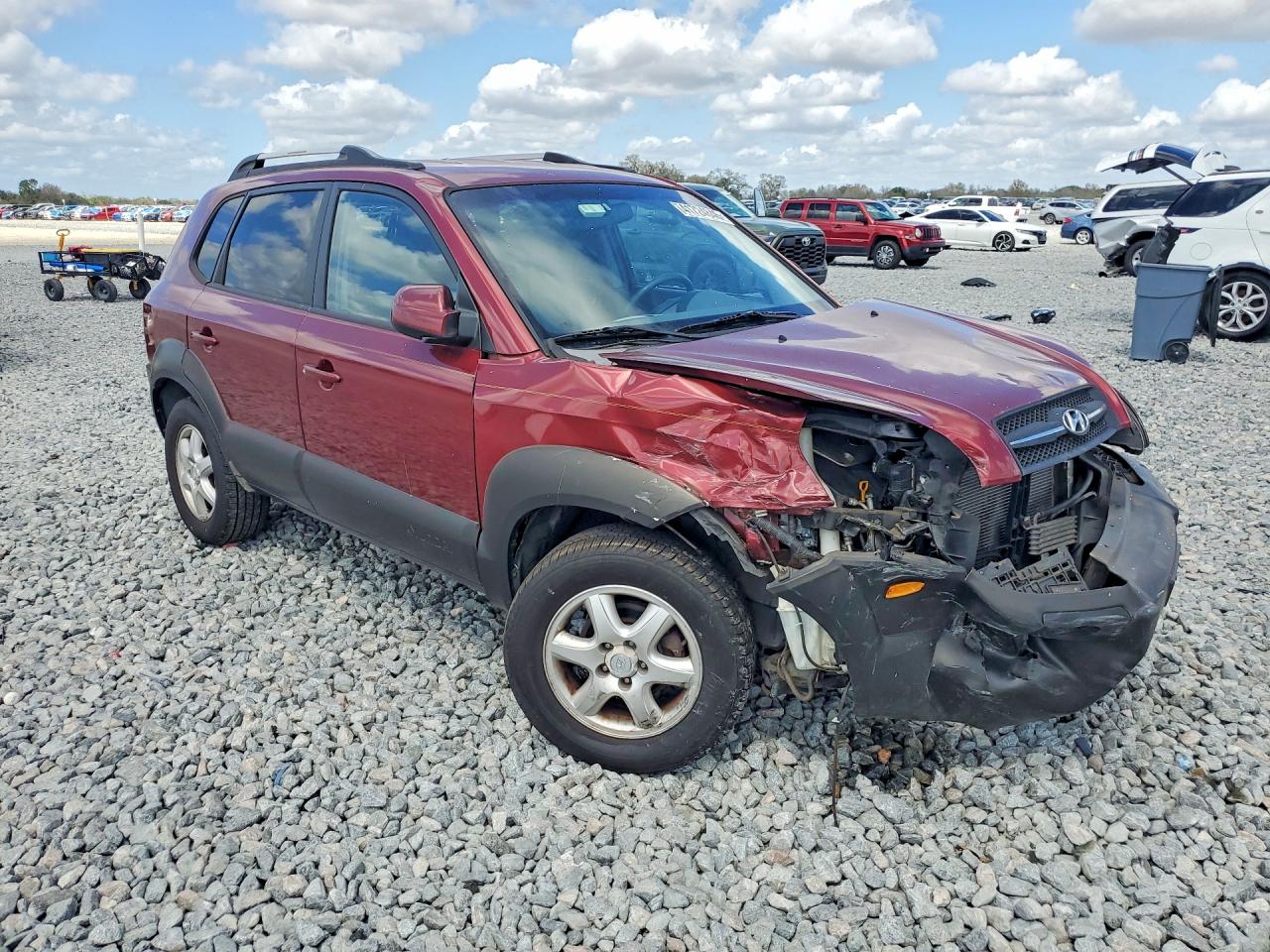 2005 Hyundai Tucson Gls Burgundy vin: KM8JN72D35U229069