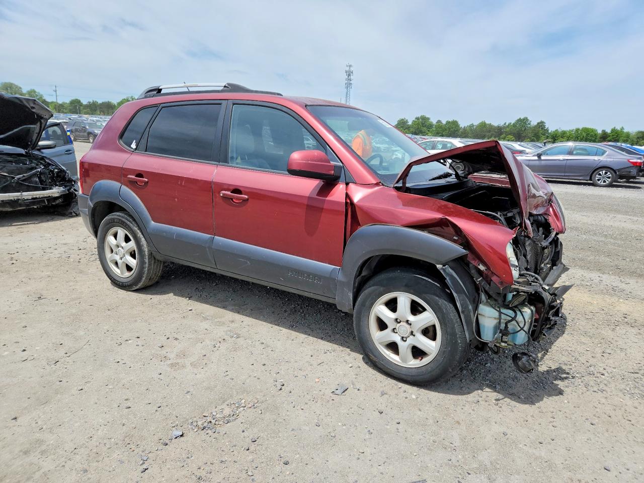 2005 Hyundai Tucson Gls Burgundy vin: KM8JN72D75U128746