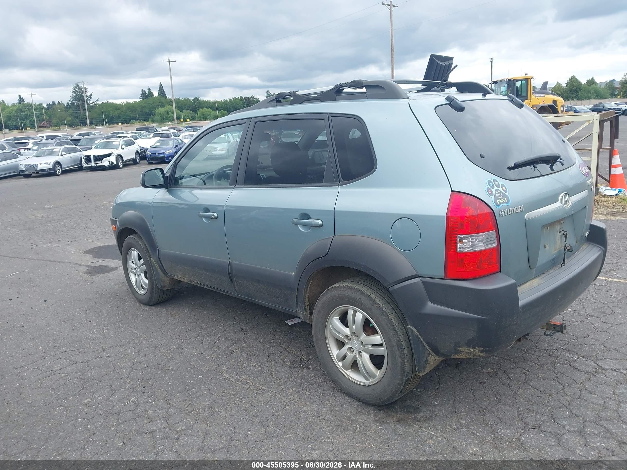 2007 Hyundai Tucson Limited/se Light Blue vin: KM8JN72D77U618168
