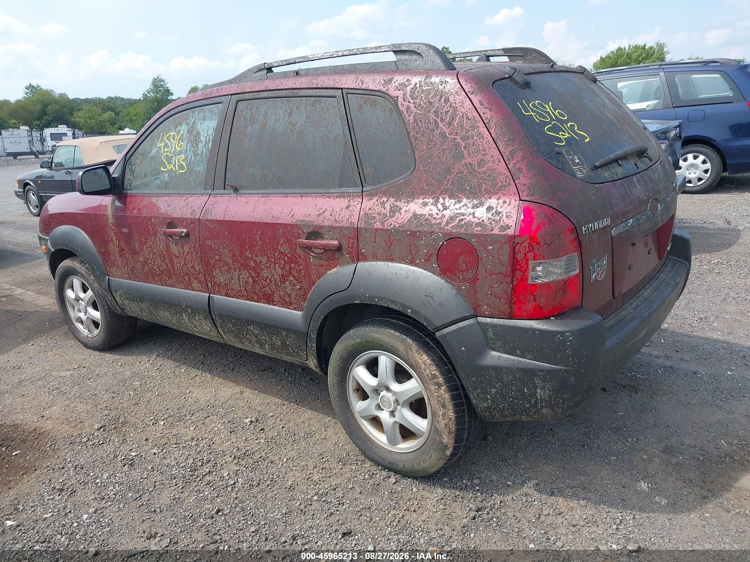 2005 Hyundai Tucson Gls/lx Red vin: KM8JN72D95U126240