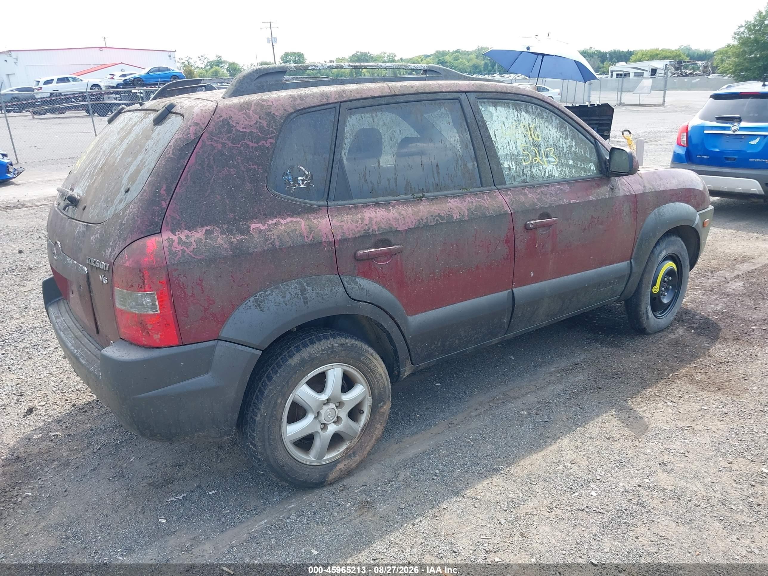 2005 Hyundai Tucson Gls/lx Red vin: KM8JN72D95U126240
